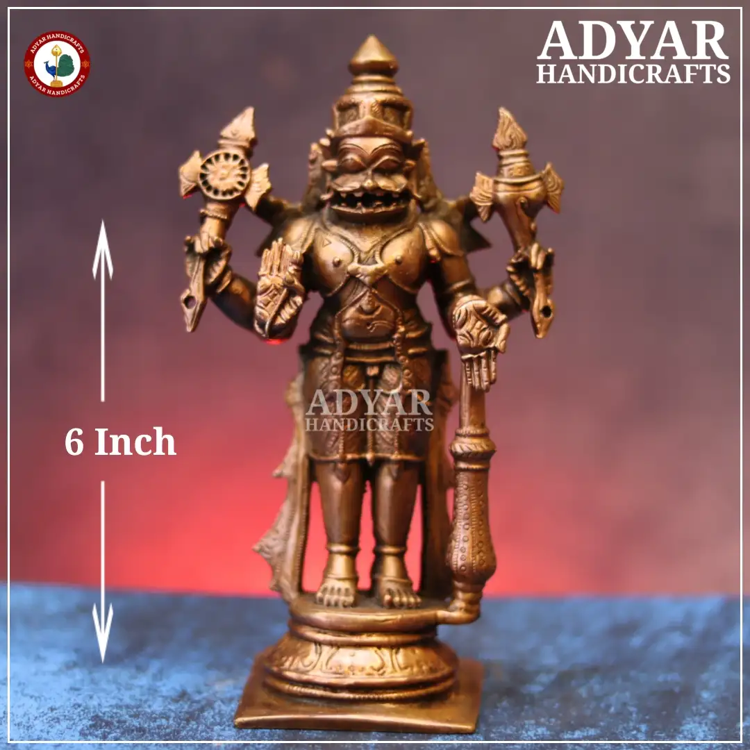 Standing Narasimhar copper Statue