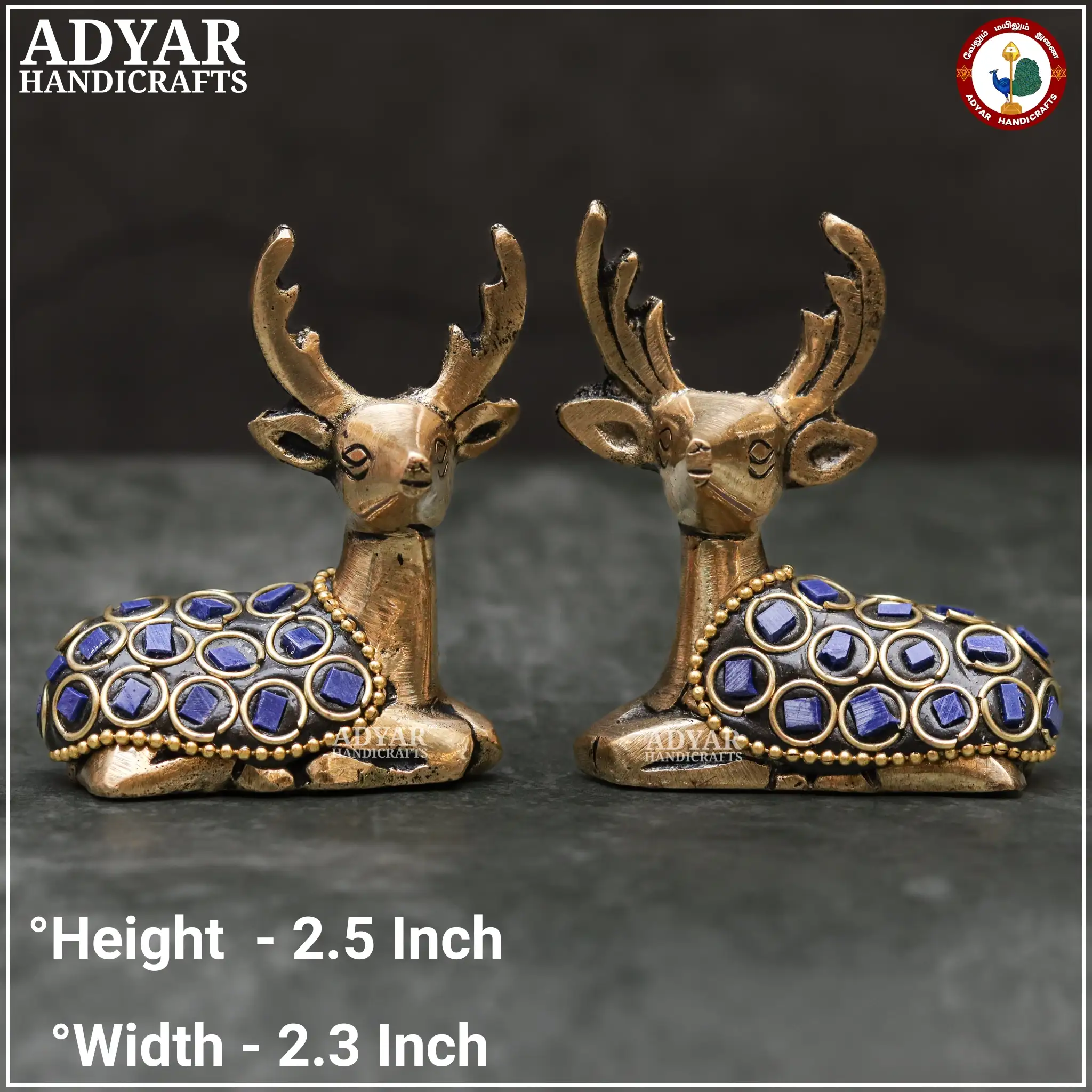 Decor deer set (blue)