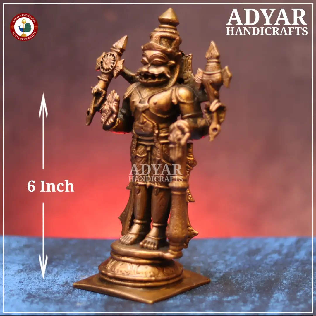 Standing Narasimhar copper Statue - image 4