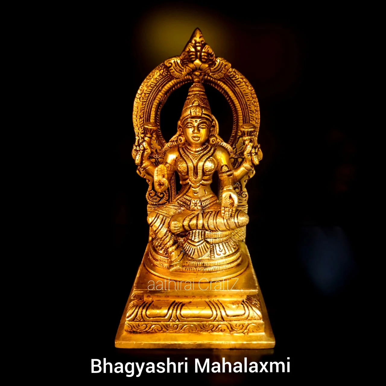 Bhagyashri Mahalaxmi / Lakshmi Statue Brass Antique Finish