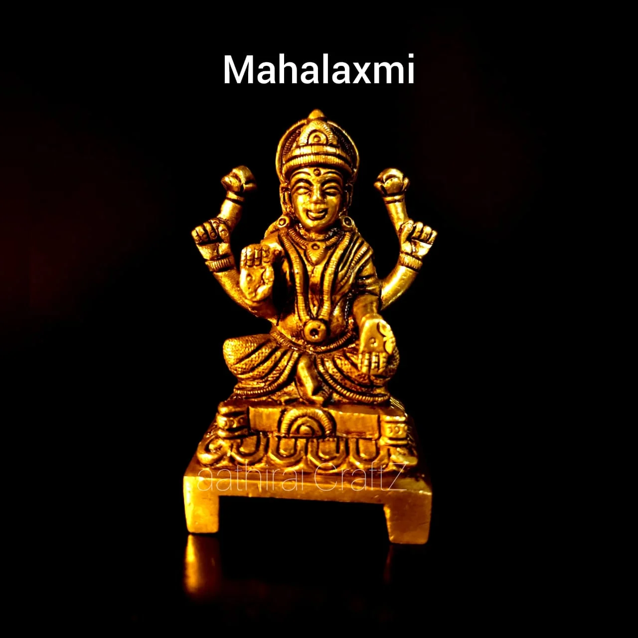 Mahalaxmi / Laxmi Antique Finish Laxmi Brass Sculpture
