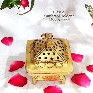 Classic Sambrani Holder / Dhoop Stand - Brass - secondary