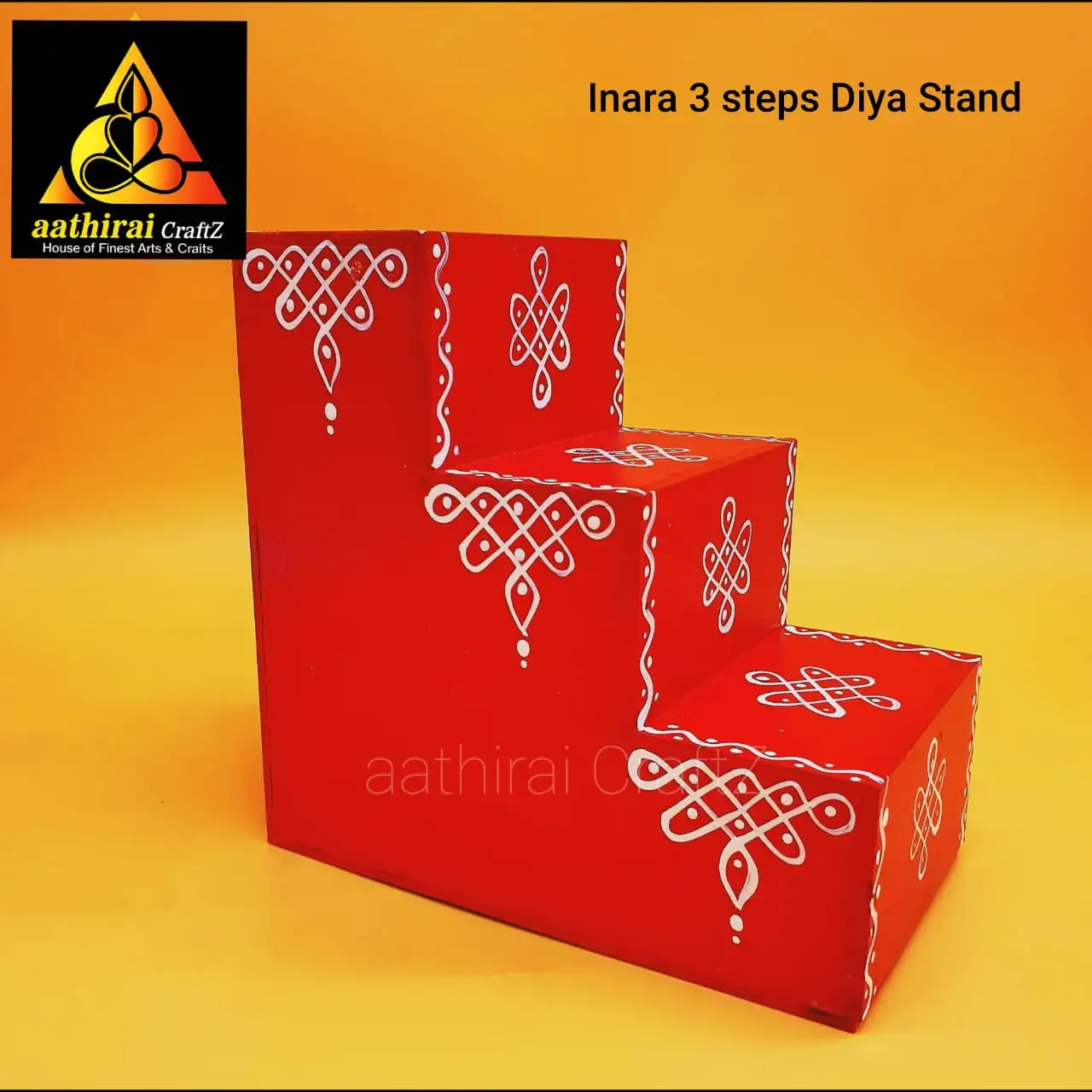 Inara 3 Steps Diya Stand / Rangoli Design Stand - secondary