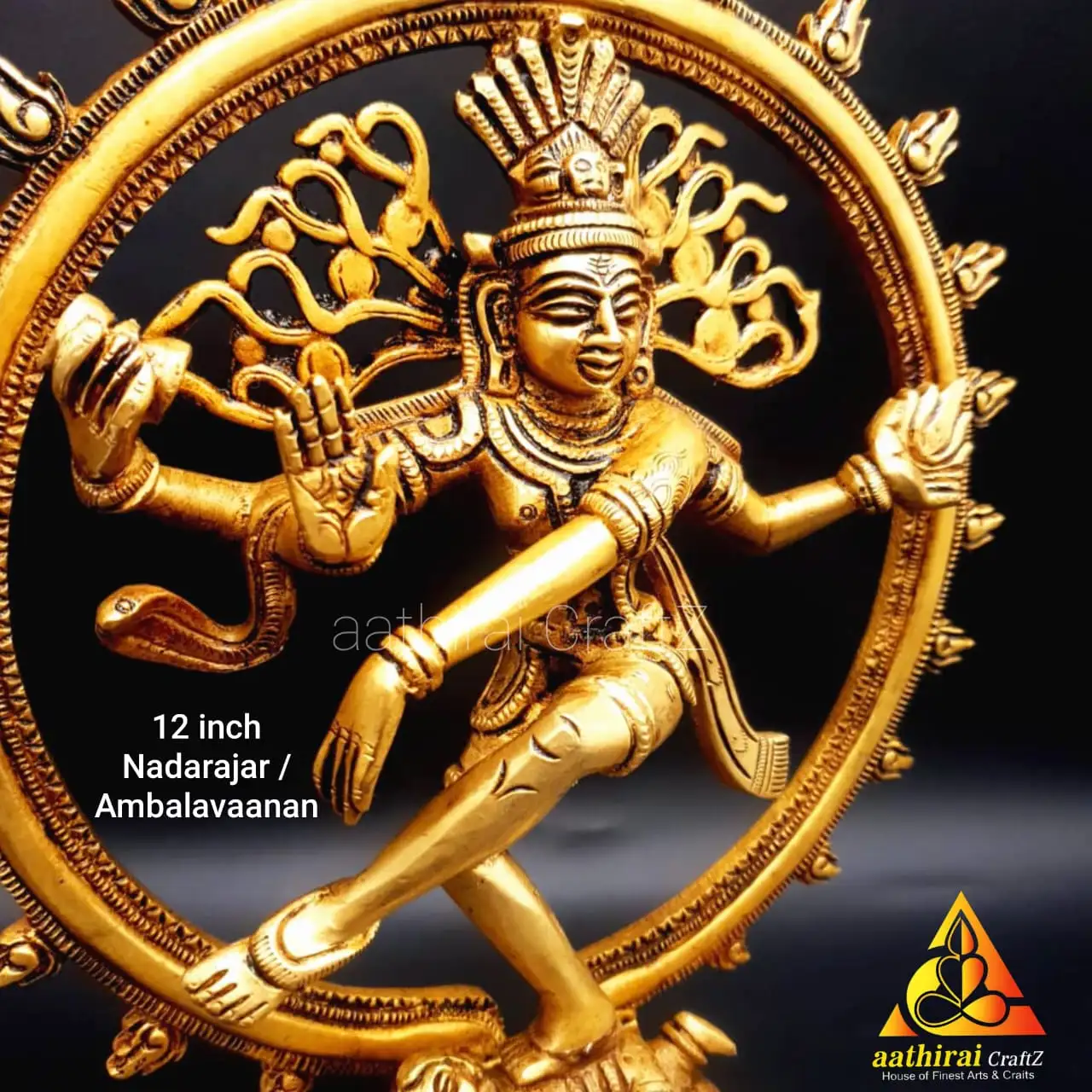 12 Inches Nadarajar / Dancing Shiva Statue
Brass Antique Finish - secondary