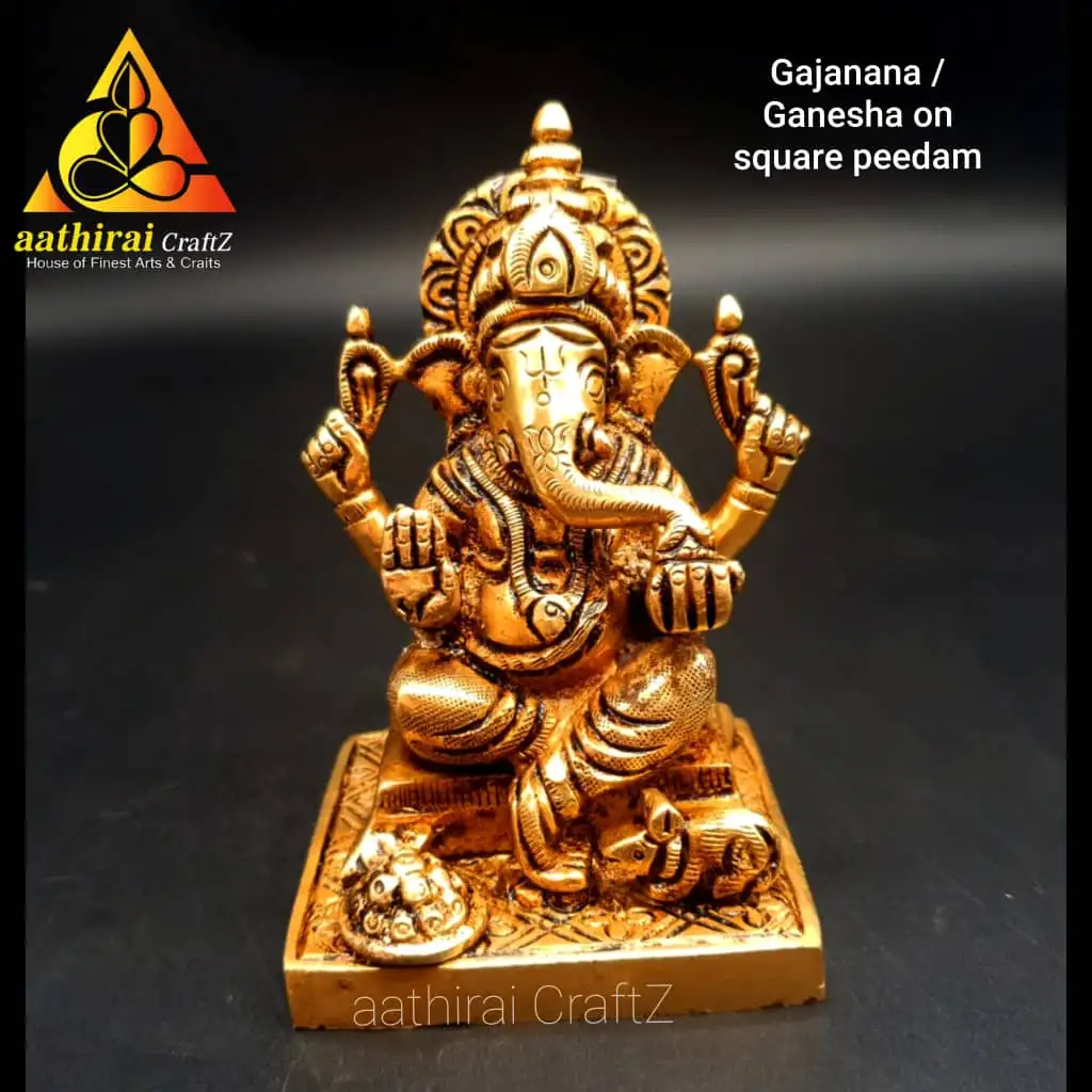 Gajanana / Ganesha On Square Peedam