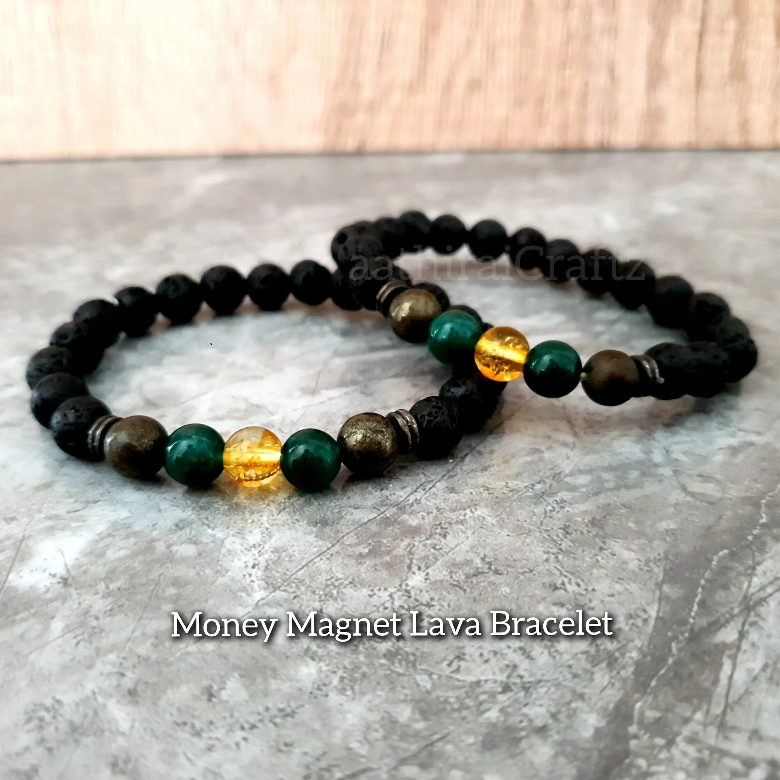 Money Magnet Lava Bracelet/ Wealth Attraction Bracelet