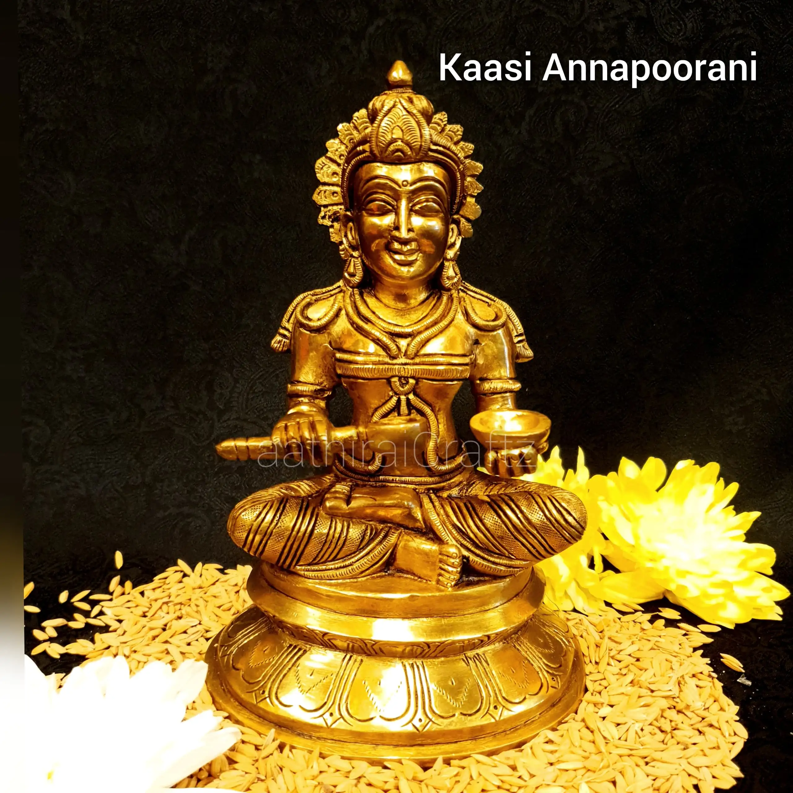 Annapoorani Amman Idol  Brass Antique Finish