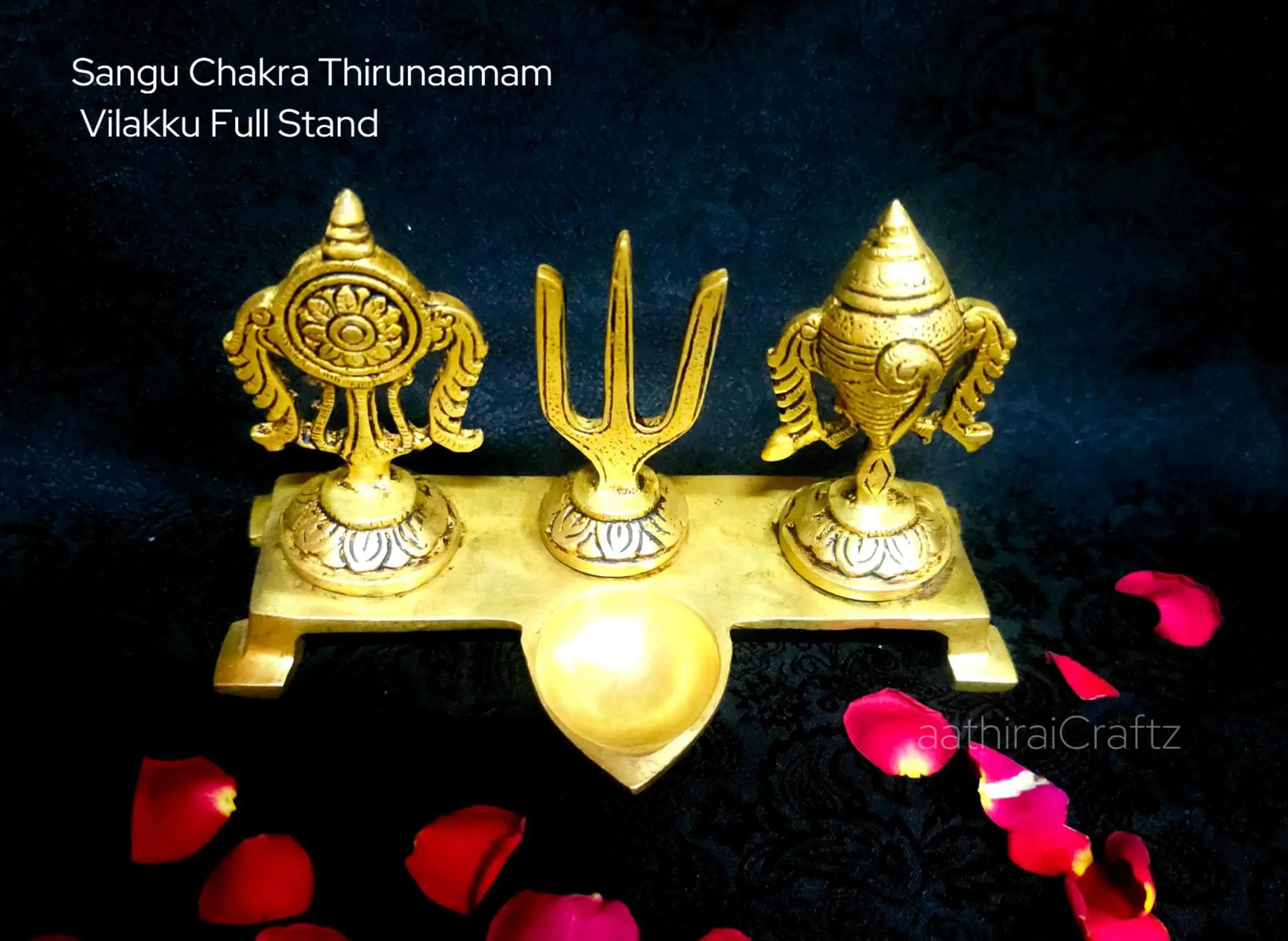 Sangu Chakra Perumal Tirunaamam Vilakku With Stand - secondary