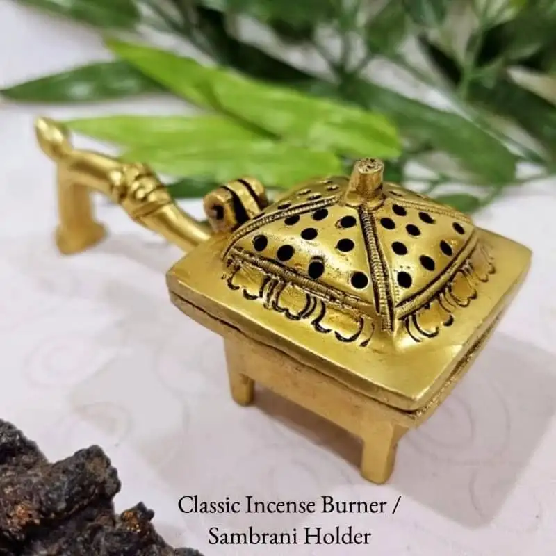 Classic Sambrani Holder/ Incense Burner With Handle - secondary