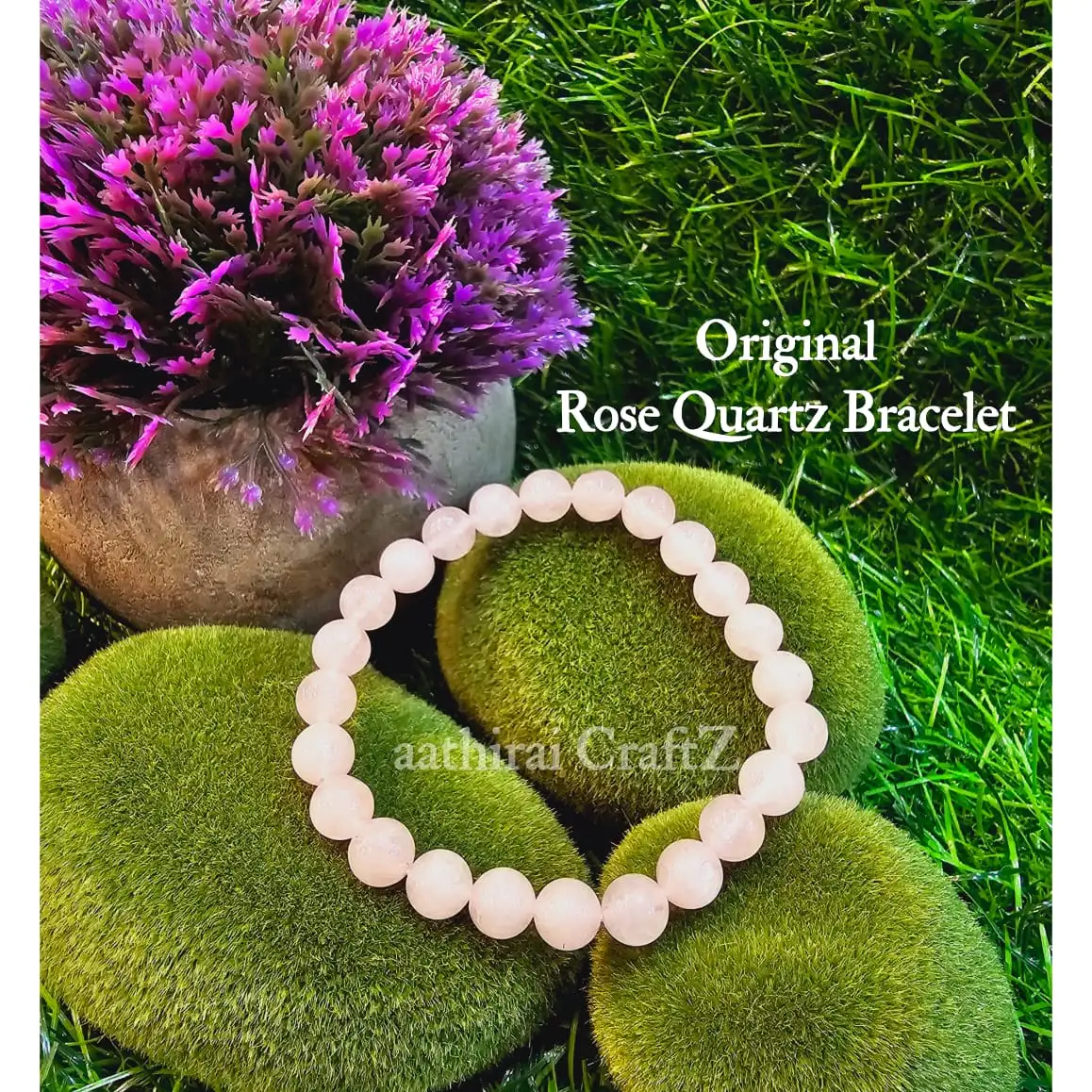 Rose Quartz Bracelets Heal & Love Stone - secondary