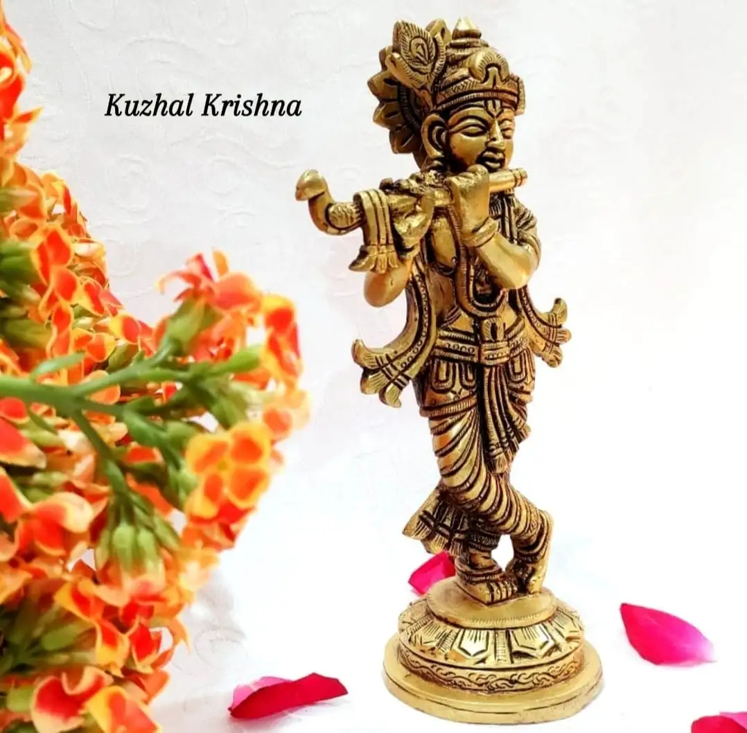 Kuzhal Krishna statue  Brass Antique Finish - secondary
