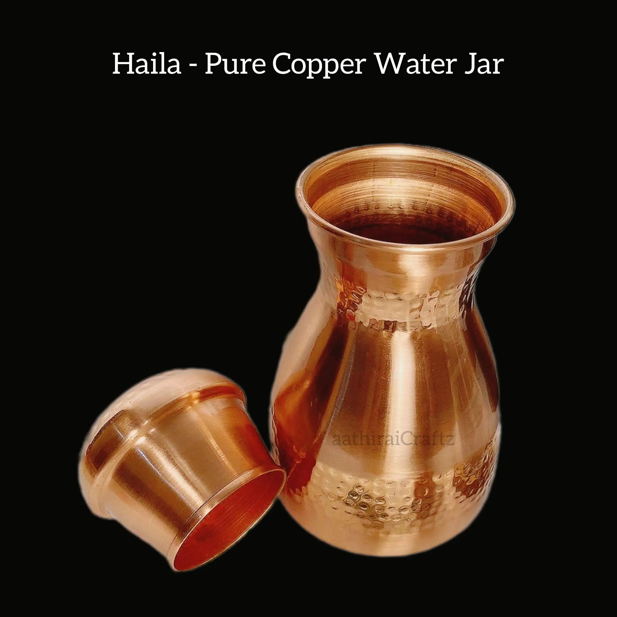 Haila - Pure Copper Hammered Matka Bedroom Jar - secondary