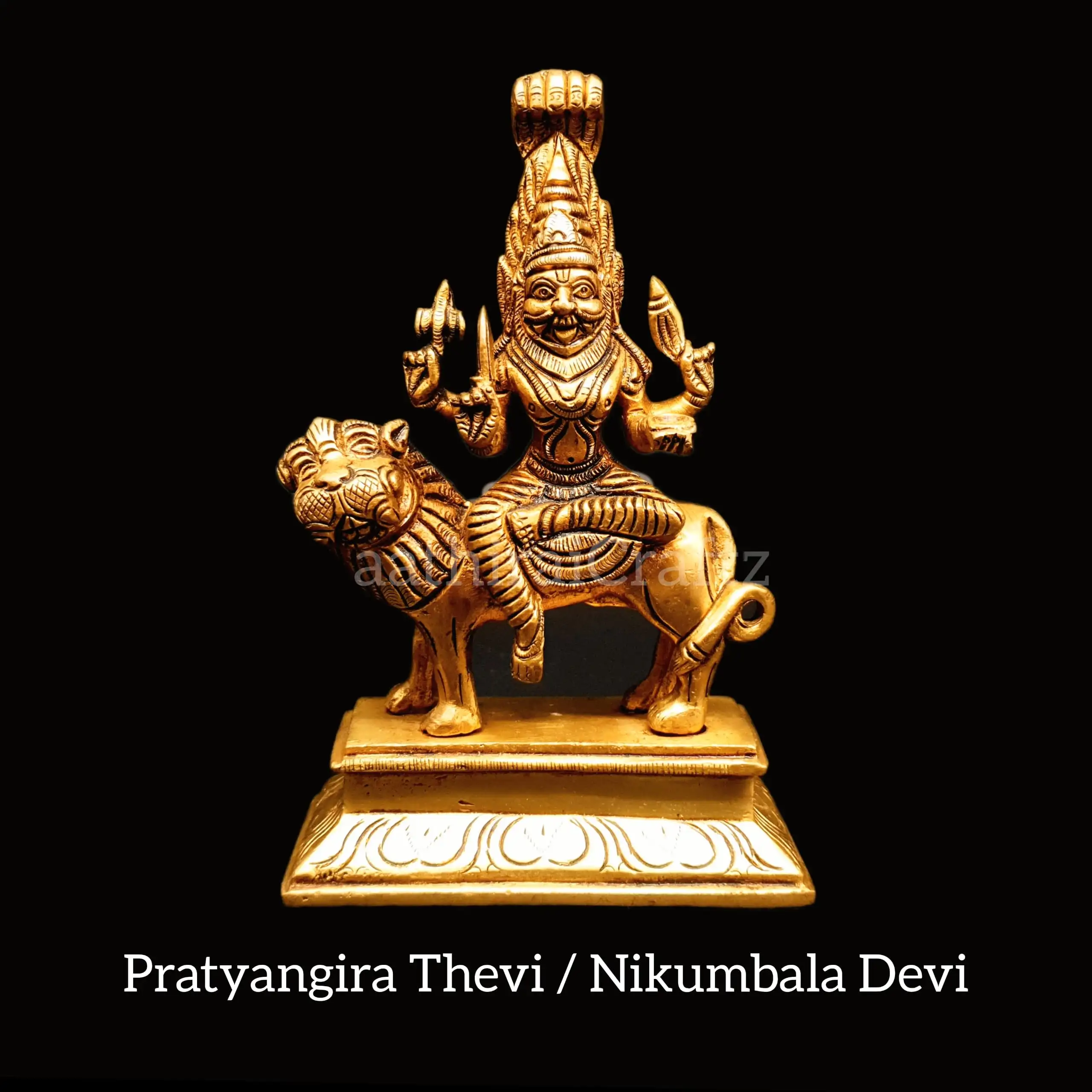 Pratyangira Thevi / Nikumbala Devi  Brass Antique Finish
