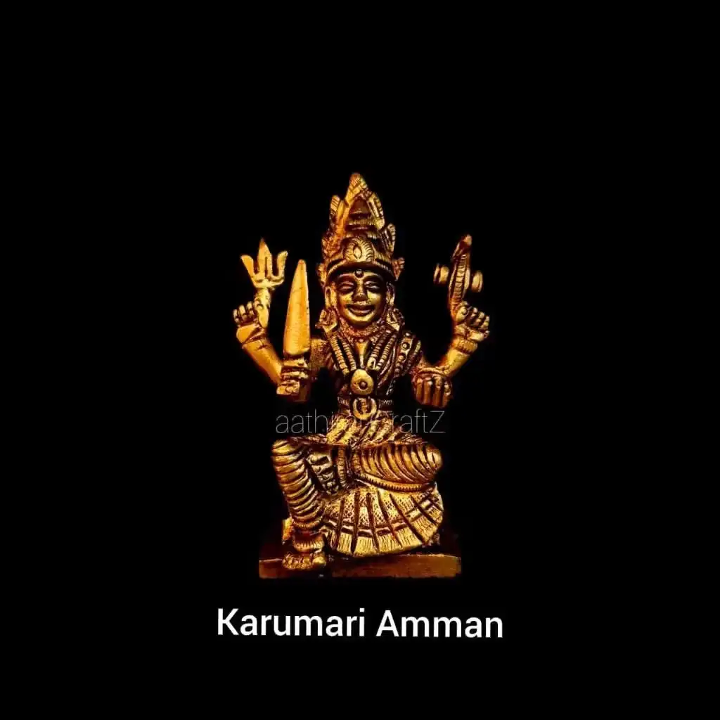 Mariamman /  Karumari Amman Statue Brass Antique Finish