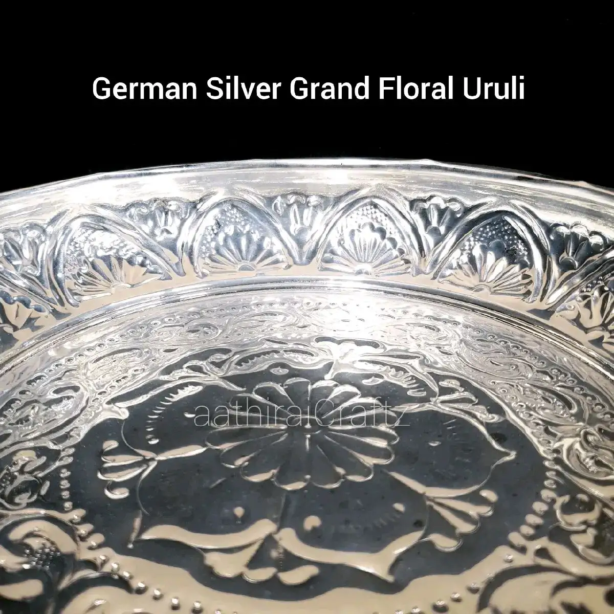 German Silver Grand Floral Uruli - secondary
