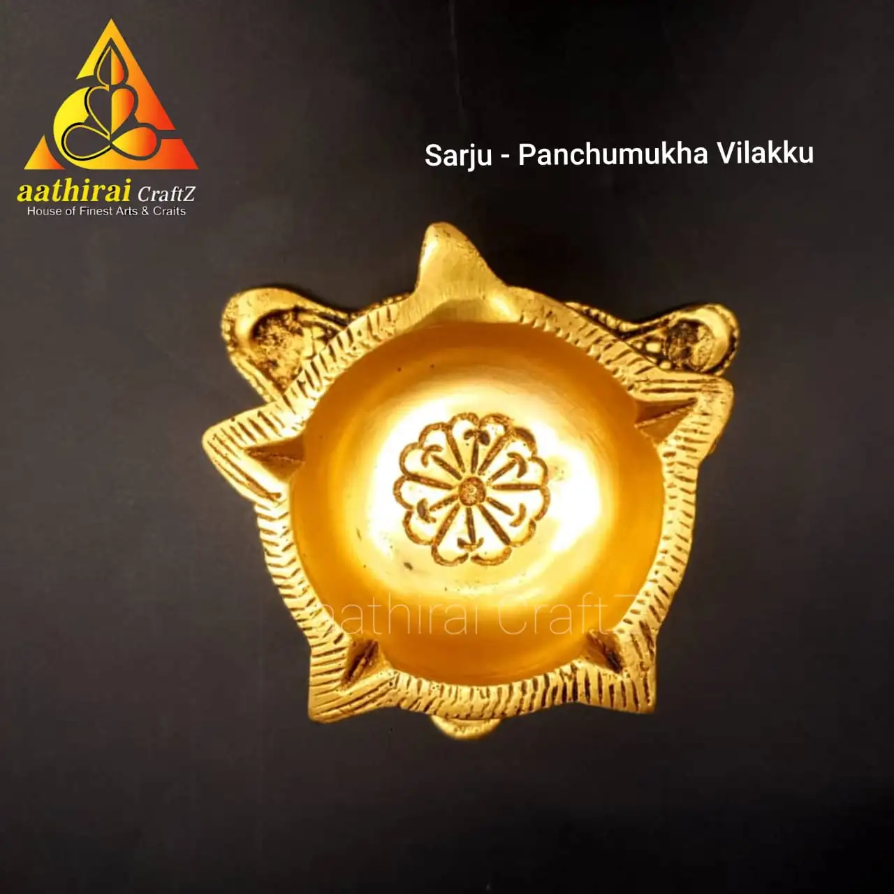 Sarju - Panchumukha Vilaku / Five Faces Lamp / 3 Leg Base - secondary