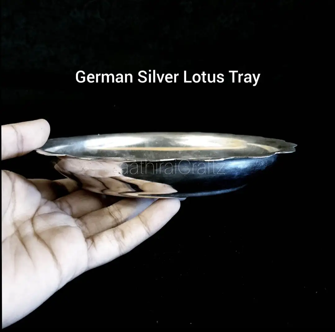 German Silver Lotus Plate Small