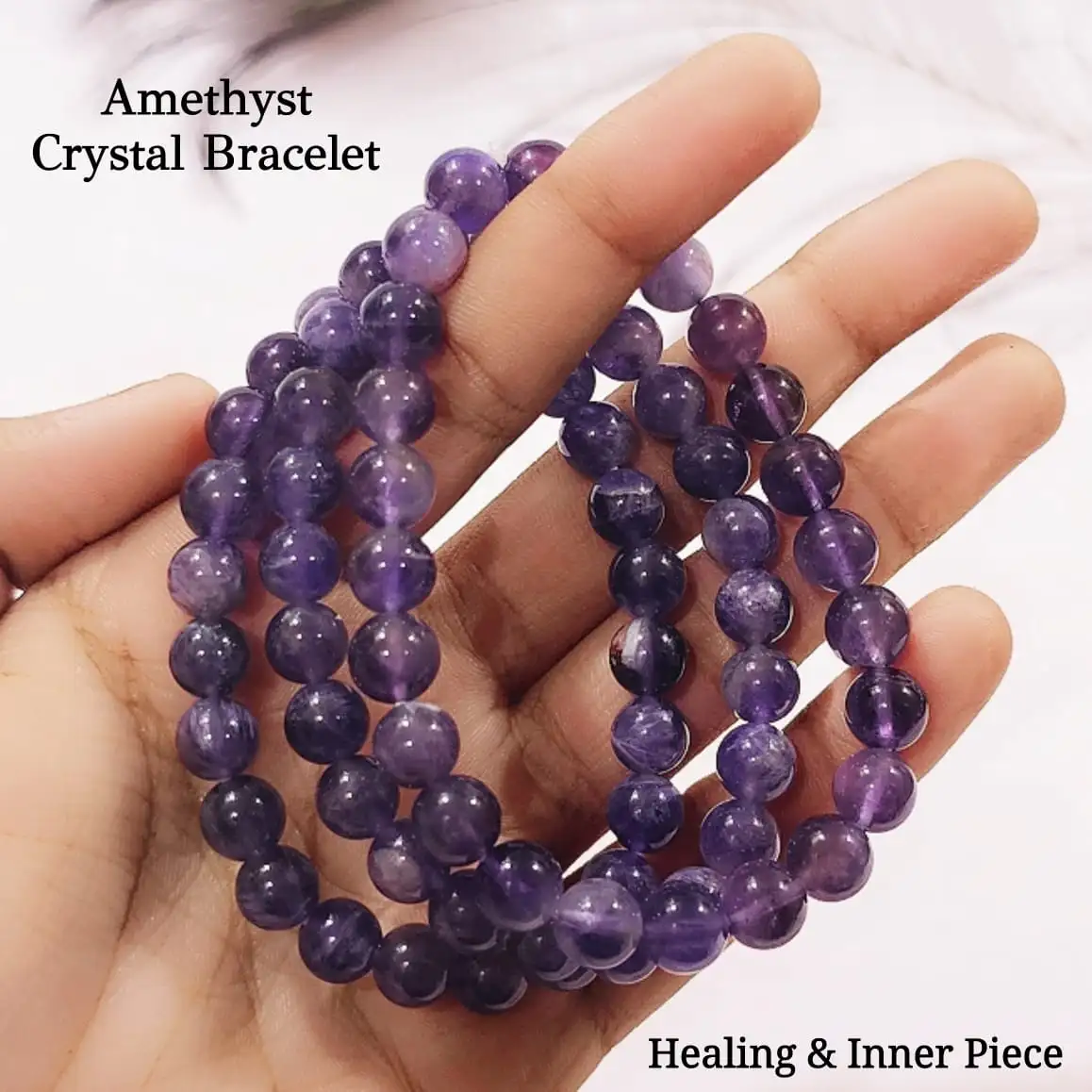 Amethyst Bracelet / Purple Quartz Bracelet / Spiritual Healing Bracelet - secondary