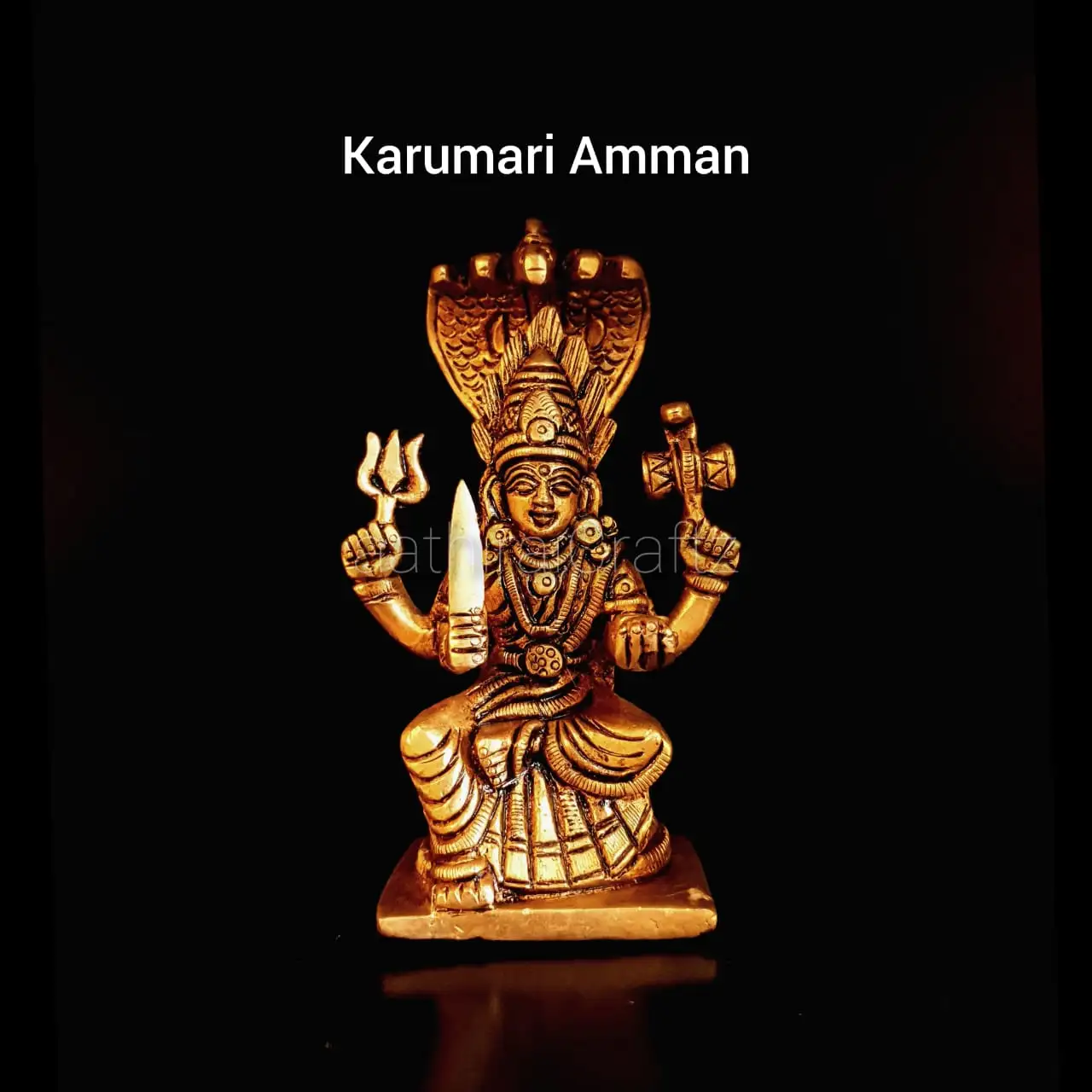 Mariamman / Karumari Amman Statue Brass Antique Finish