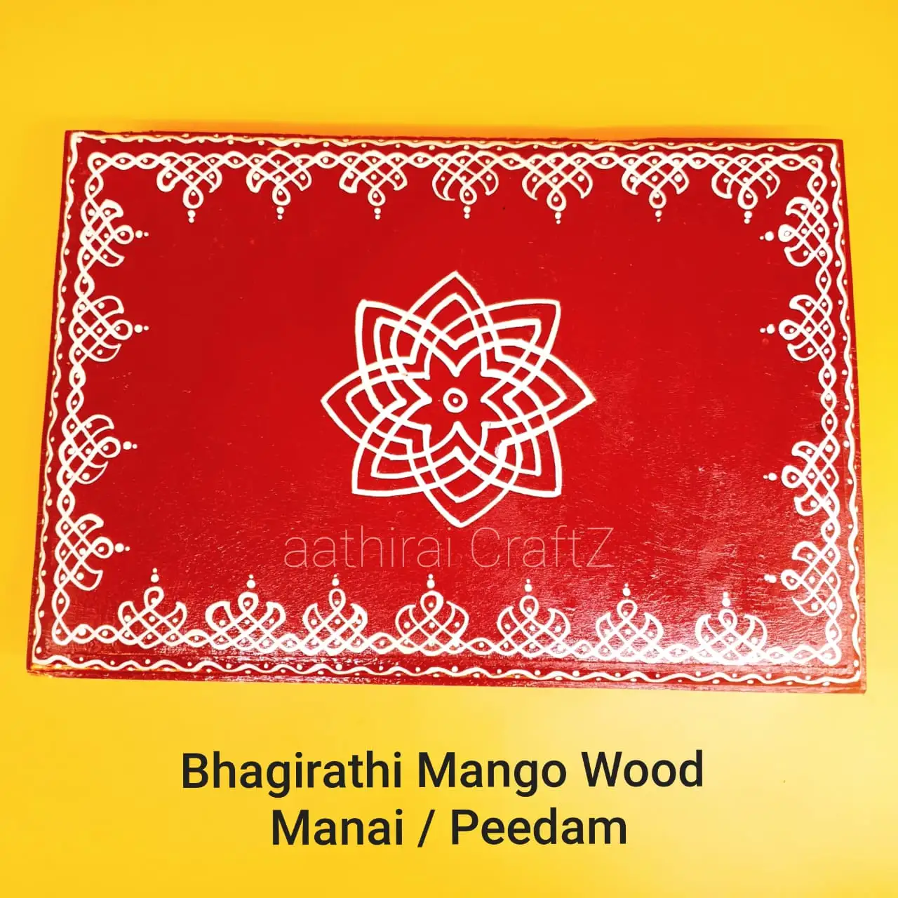 Bhagirathi Mango Wood Manai / Flower Design Manai - secondary