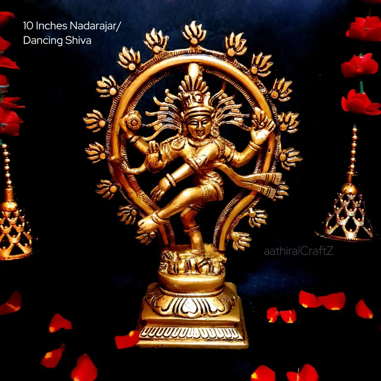 10 Inches Nadarajar / Dancing Shiva Statue
Brass Antique Finish