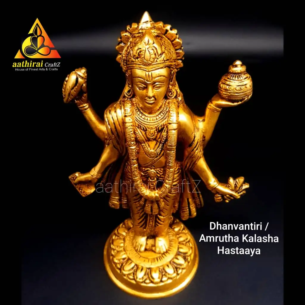 Dhanvantiri / Amrutha Kalasha Hastaaya Danvandri Sculpture - secondary