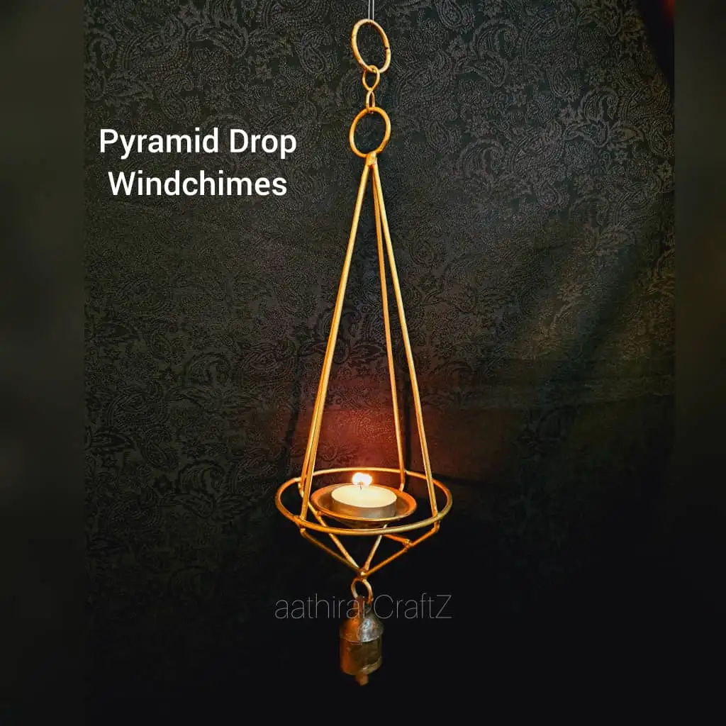 Pyramid Drop Hanging Vaastu Bells with 1 Bell Home Deco - secondary