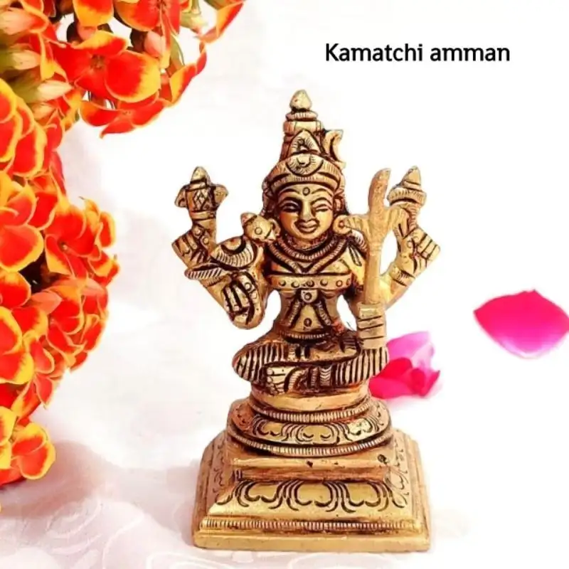 Kamatchi Amman Idol Brass Antique Finish - Without Arch