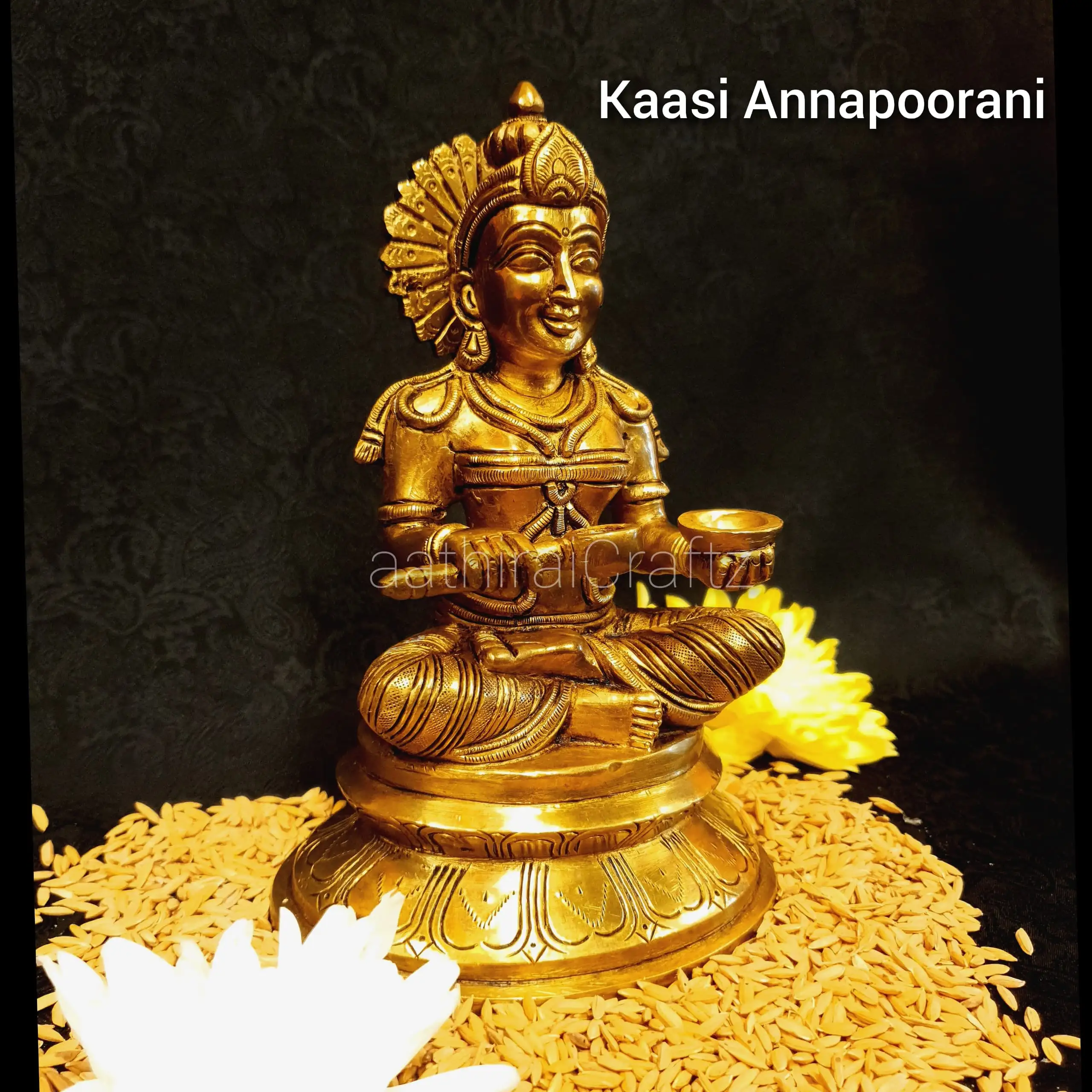 Annapoorani Amman Idol  Brass Antique Finish - secondary