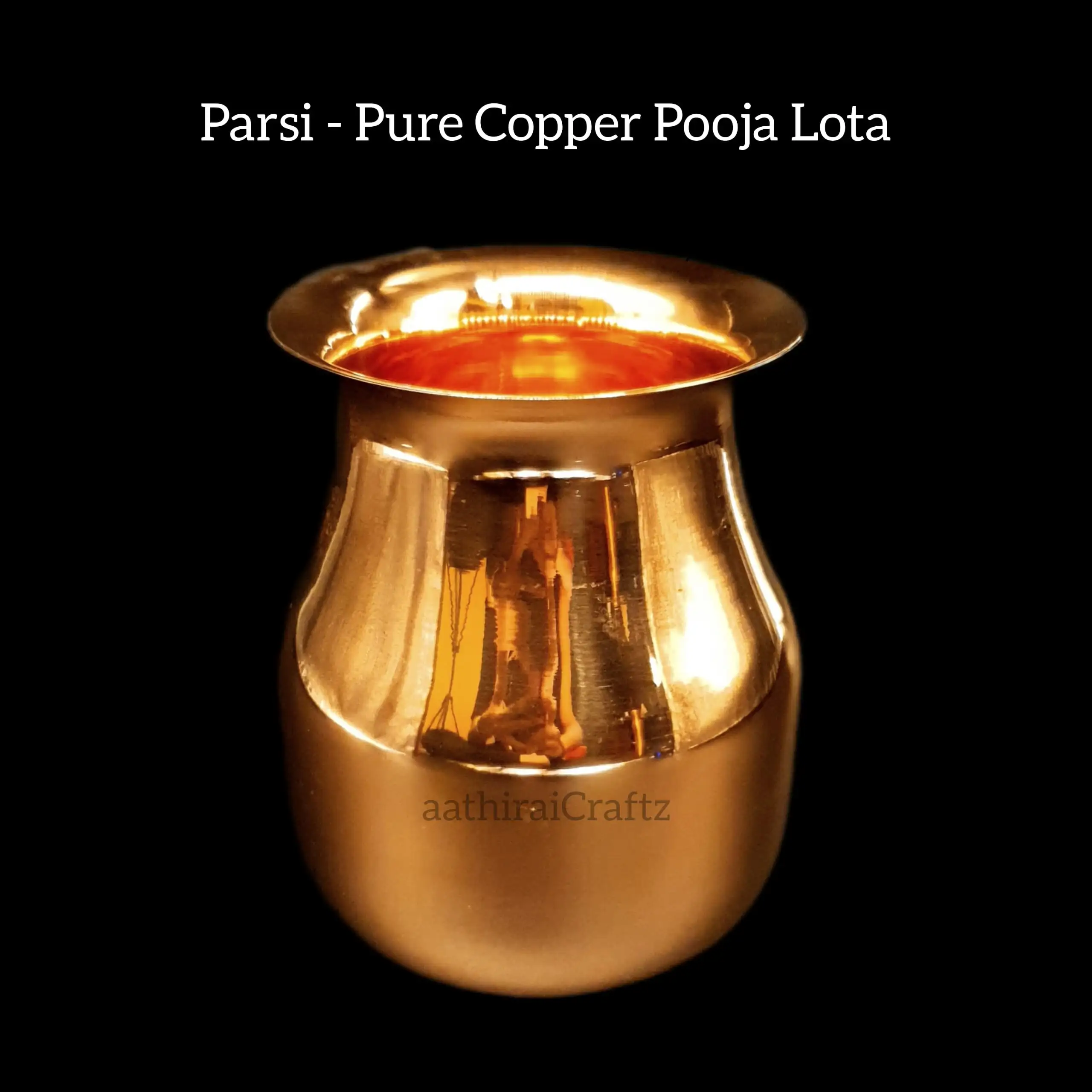 Pure Copper Parsi Lota   - Bekas Air / Cawan Tembaga