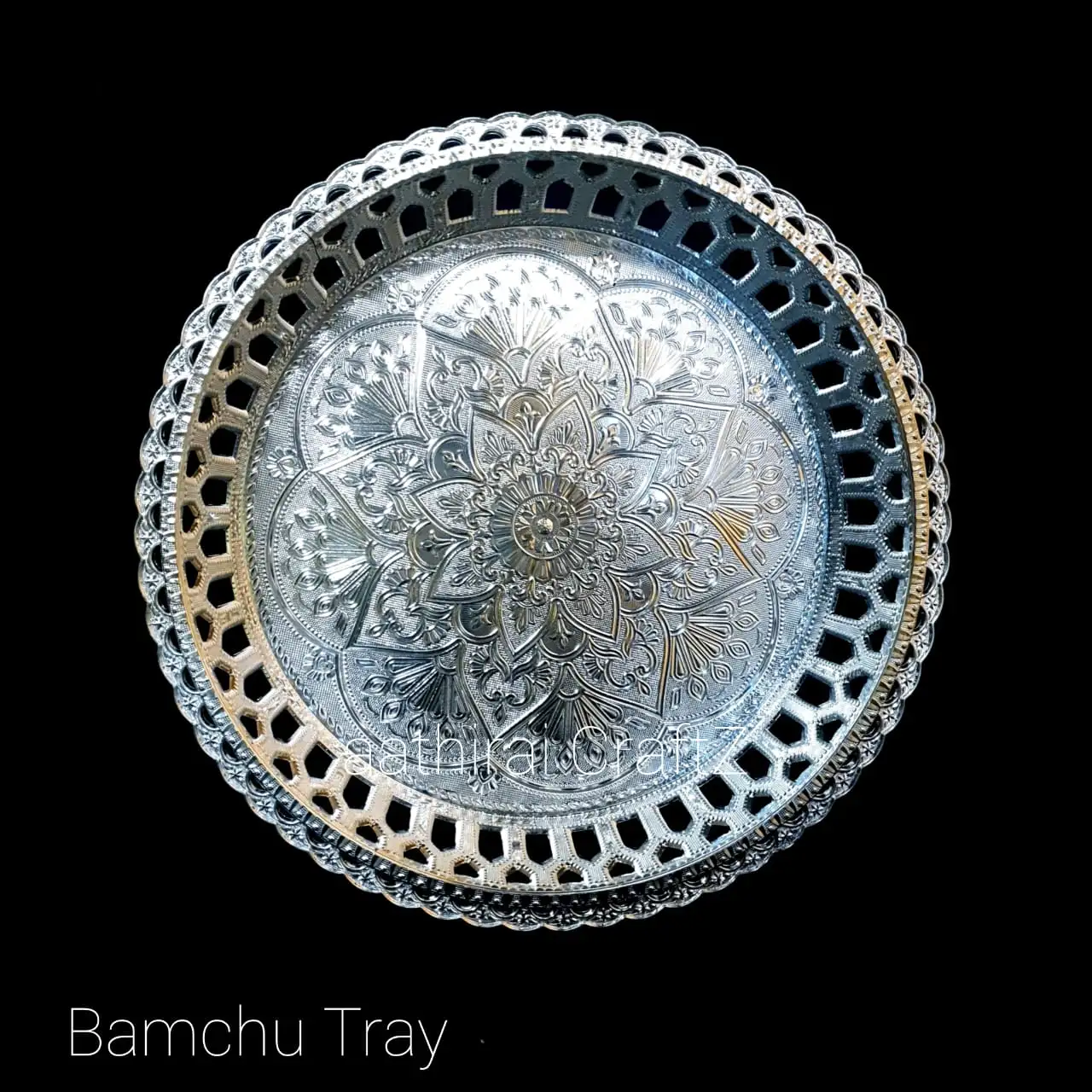 Bamchu Silver Pooja / Decorative Plate  Bamchu Silver Pooja Tray