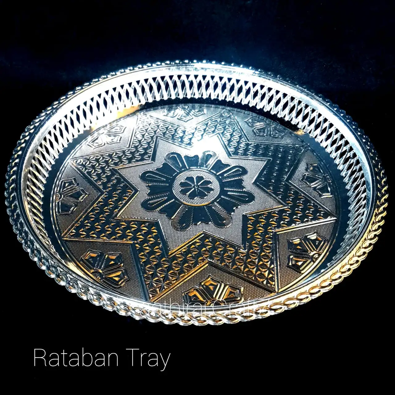 Rataban Silver Pooja / Decorative Plate  Rataban Silver Pooja Tray