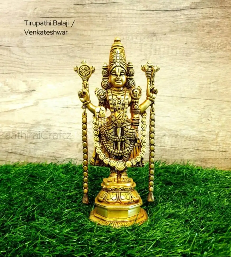 Tirupathi Balaji/ Venkateshwar / Balaji Sculpture with Maalai - Large Size 2