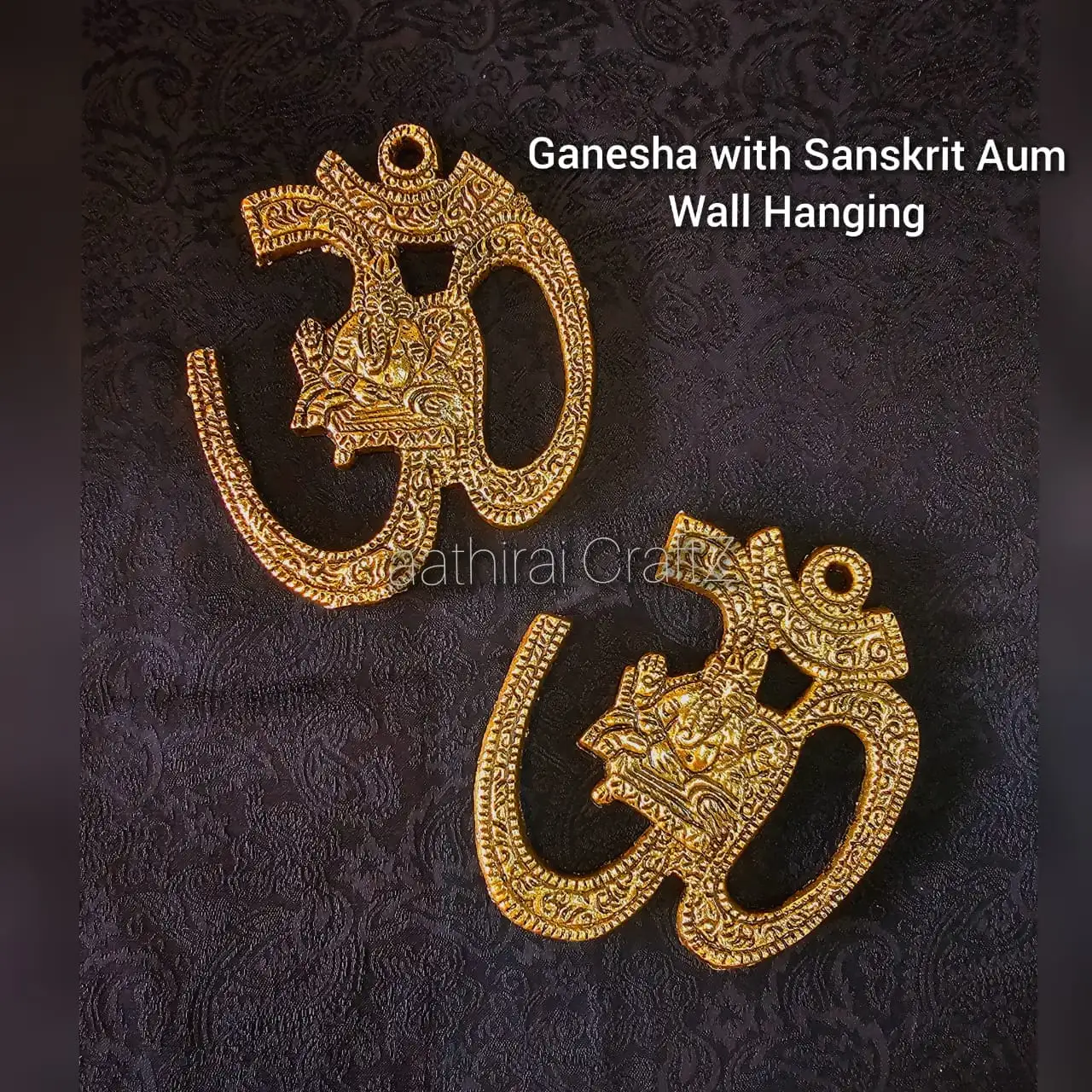 Wall Hanging Sanskrit Ganesha Aluminium Sculpture