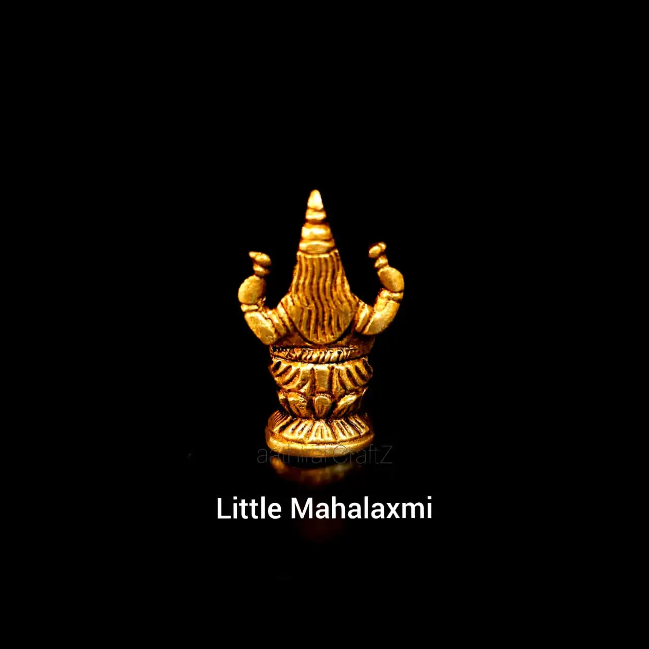 Little Mahalaxmi Statue Brass Antique Finish - secondary