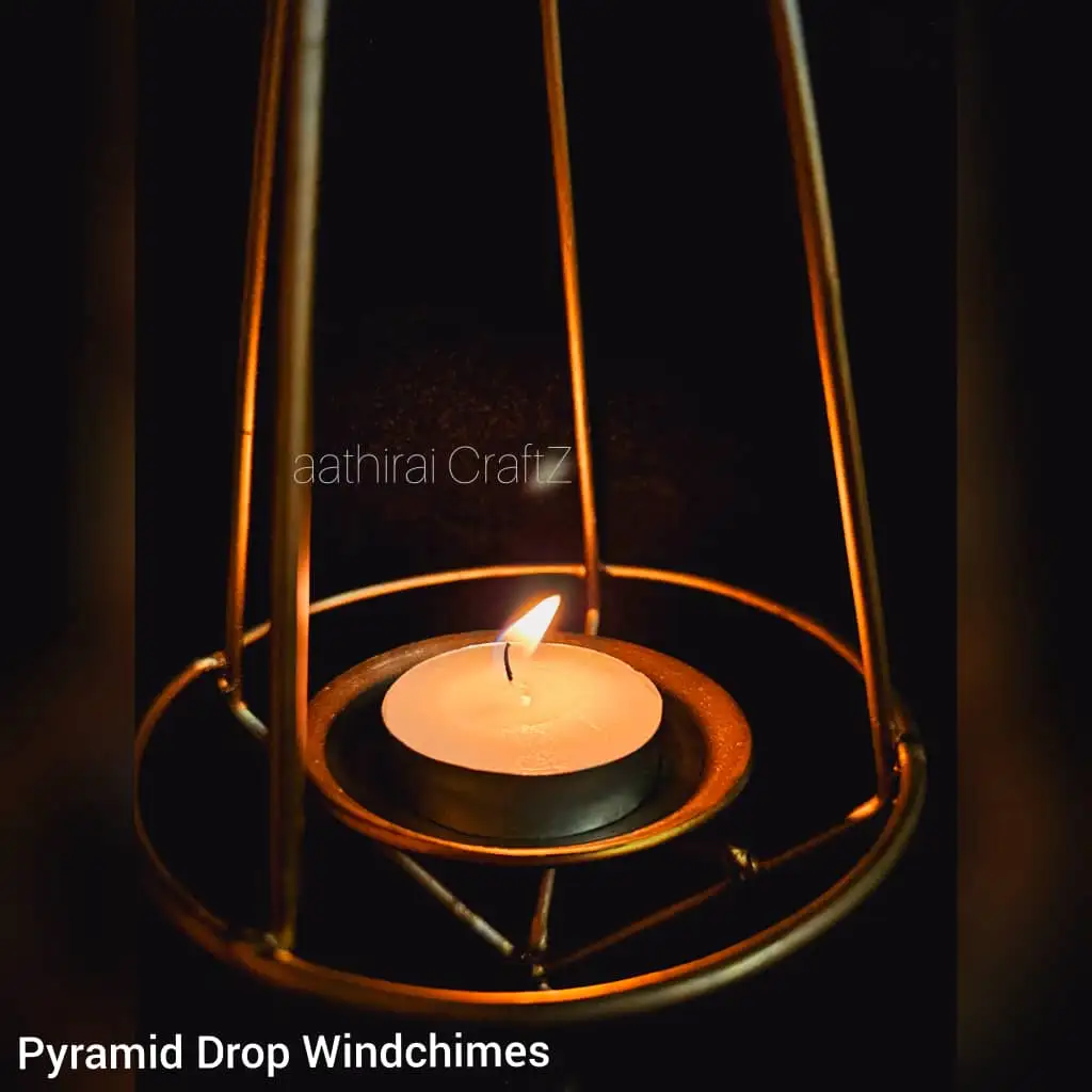 Pyramid Drop Hanging Vaastu Bells with 1 Bell Home Deco