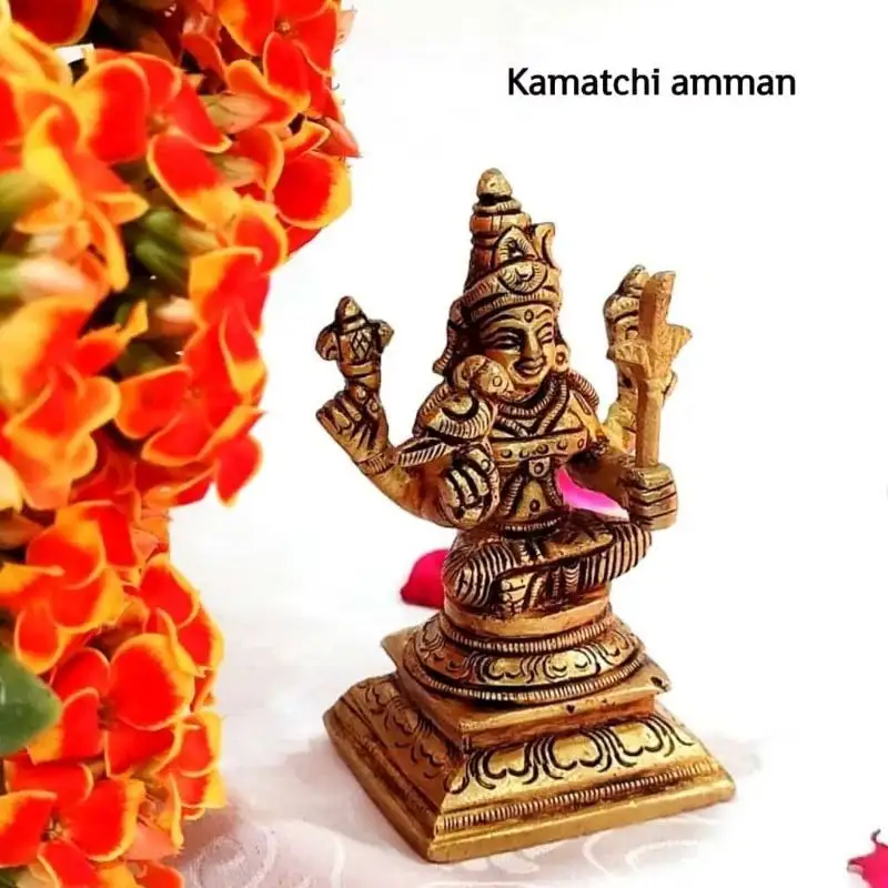 Kamatchi Amman Idol Brass Antique Finish - Without Arch - secondary