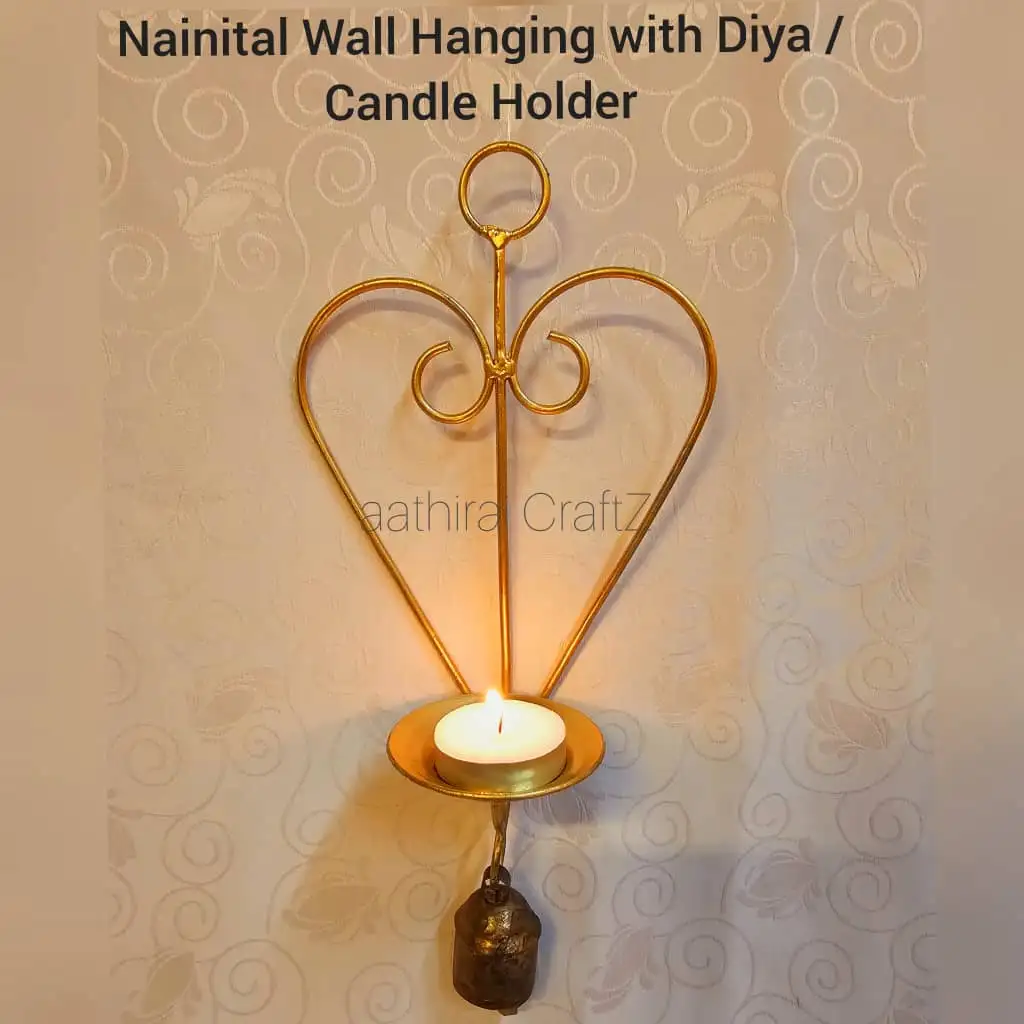 Nainital Wall Hanging with Lamp / Candle Stand for Home Deco
