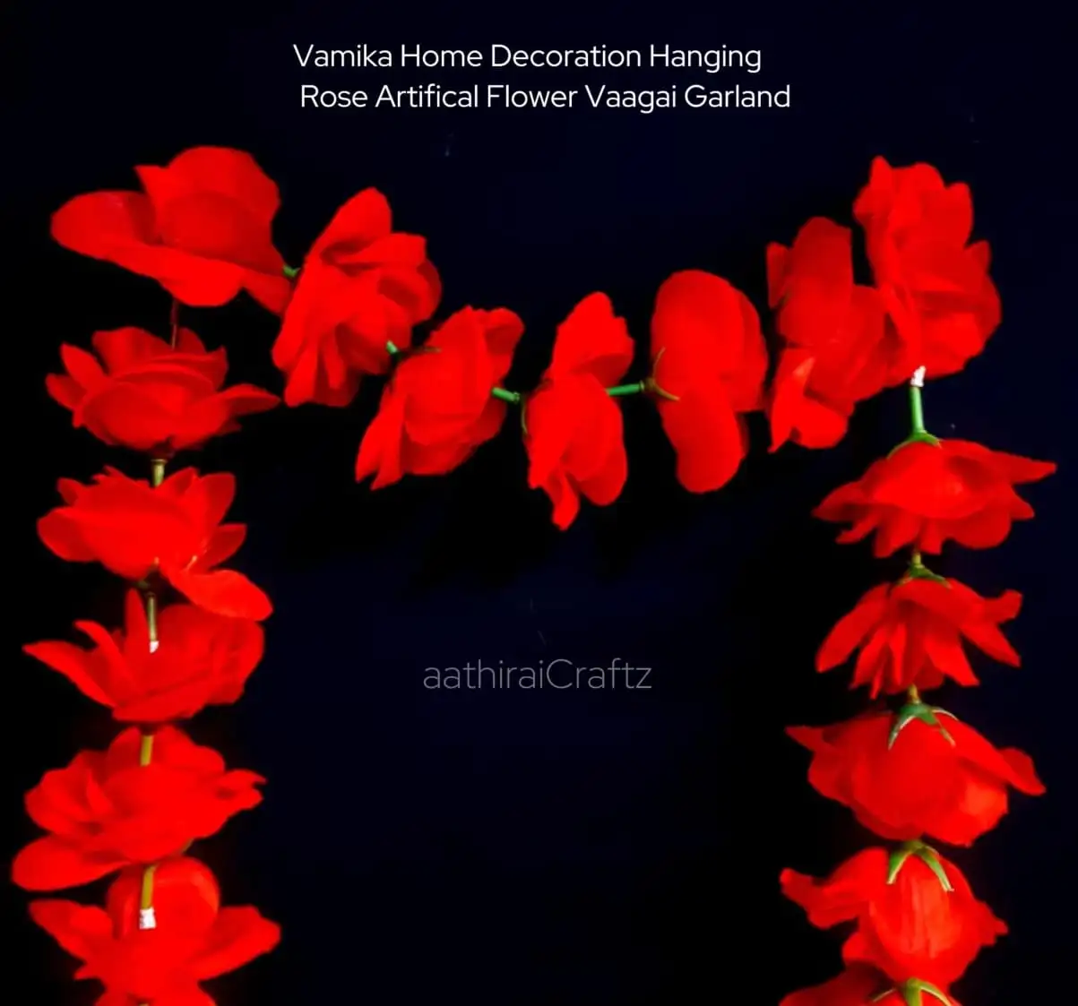 Vamika Home Decoration Hanging Rose Garland - Red - secondary