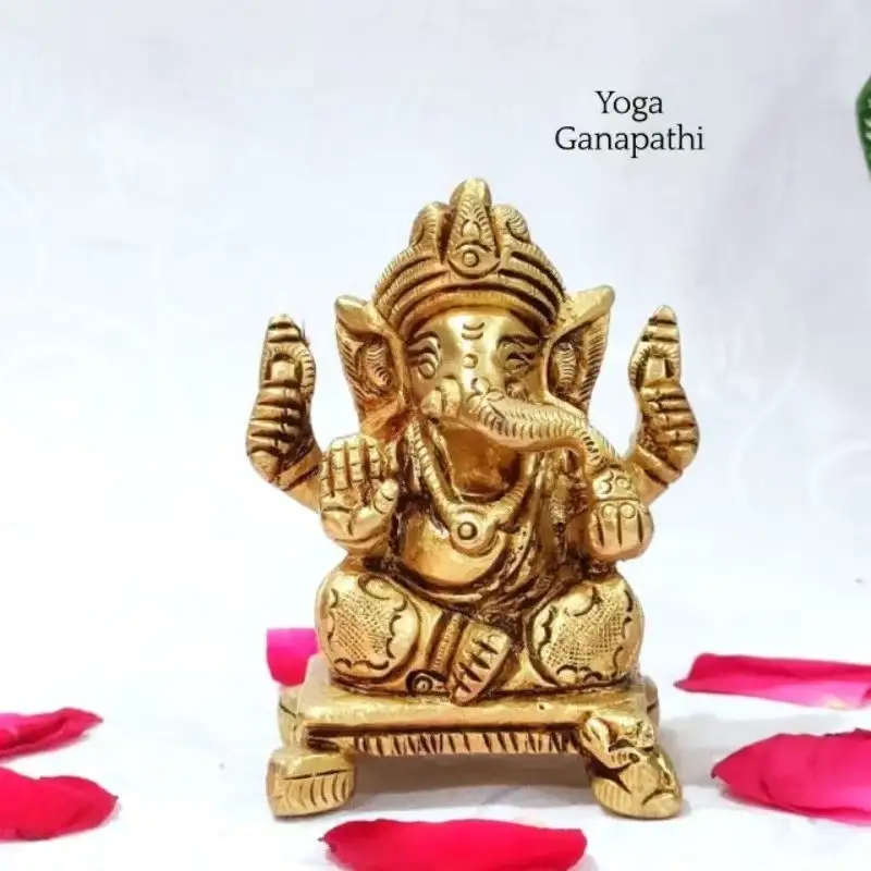Yoga Ganapathi/ Vinayagar Brass Antique Finish Yoga Ganapathi