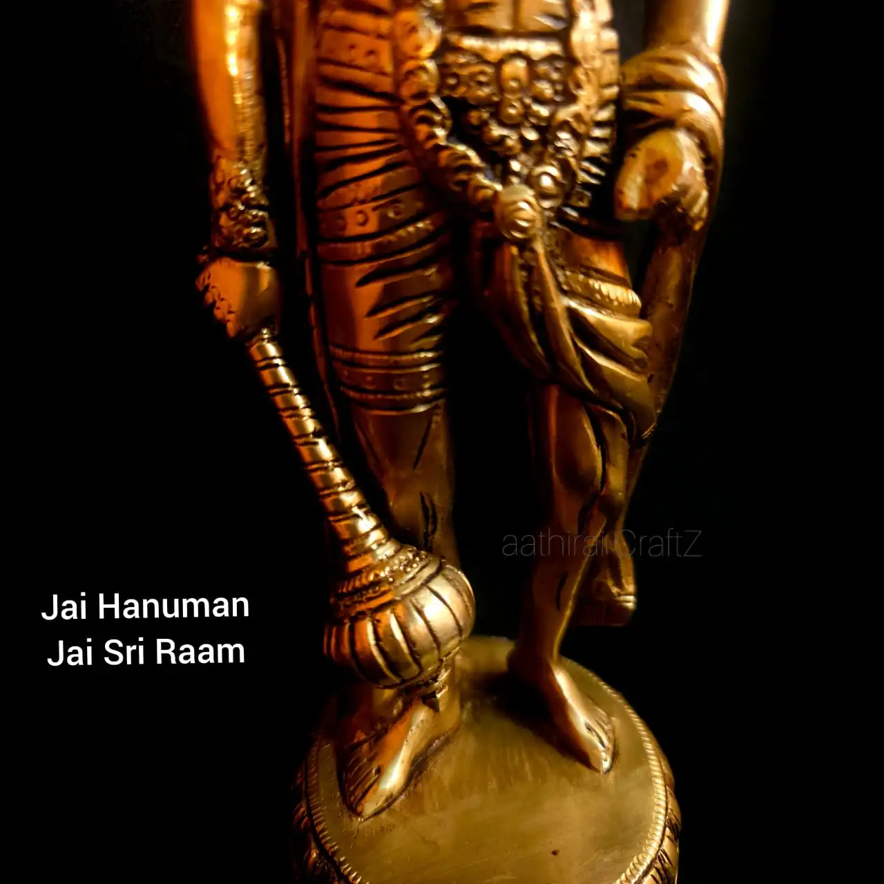 Veera Anjaneya / Hanuman Statue Brass Antique Finish - secondary
