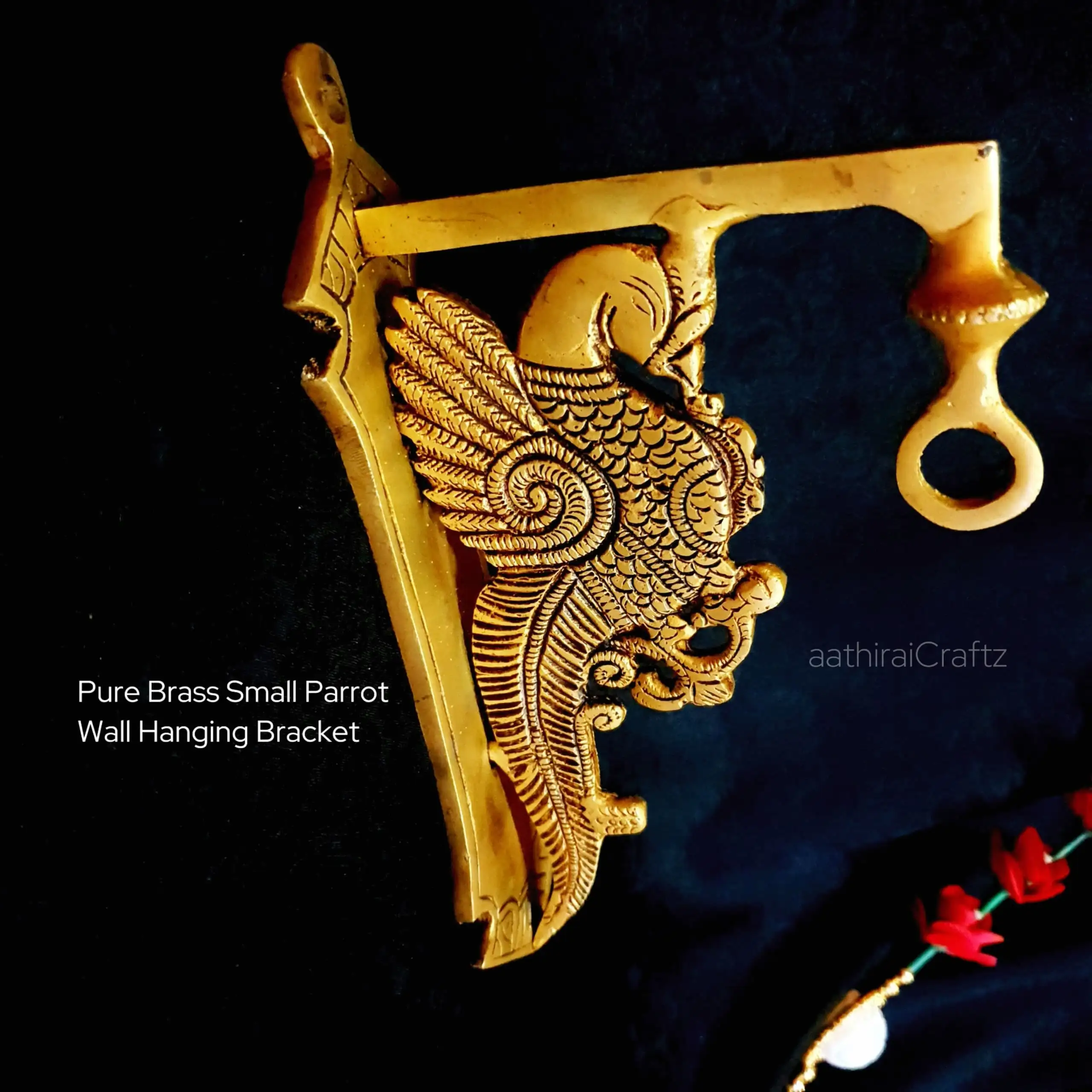 Pure Brass Small Parrot Wall Hanging Bracket Masterpiece - secondary