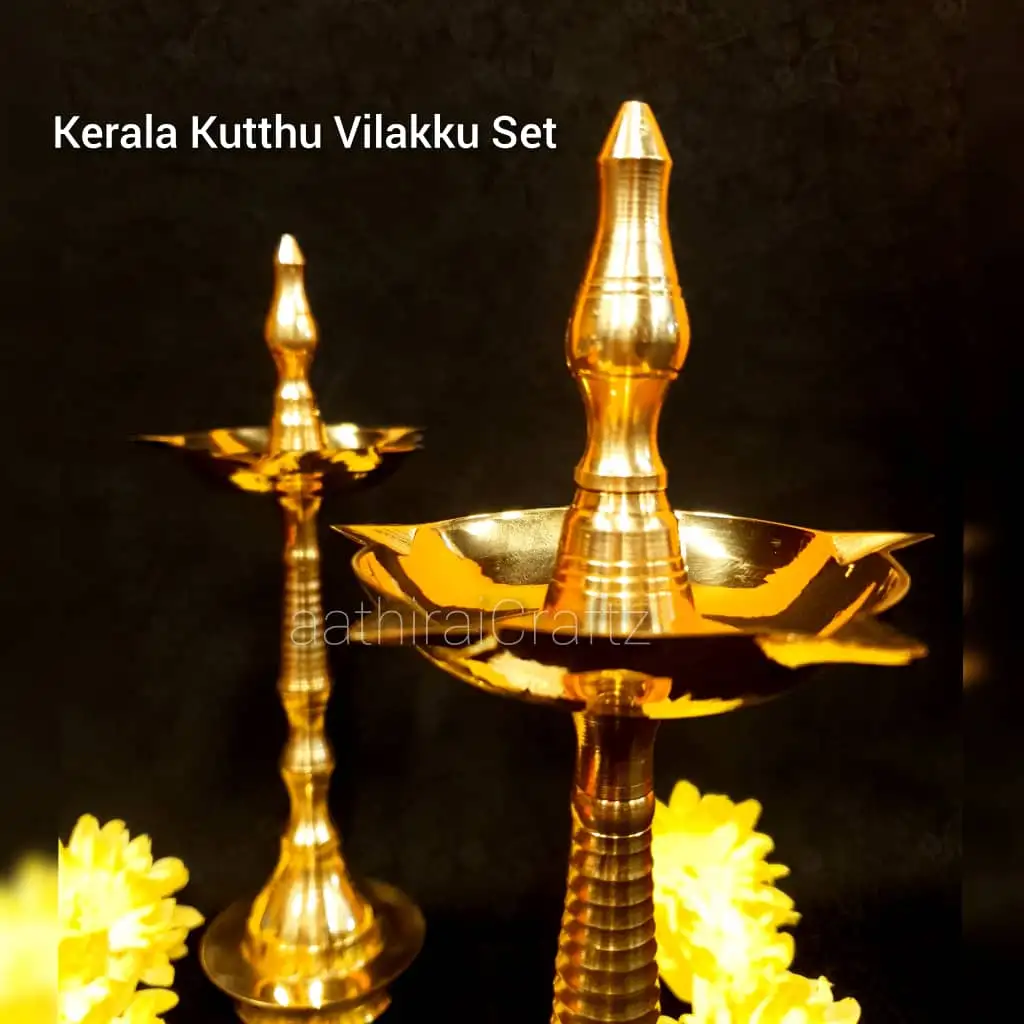 Kerala Kutthu Vilakku  Brass Antique Finish - secondary