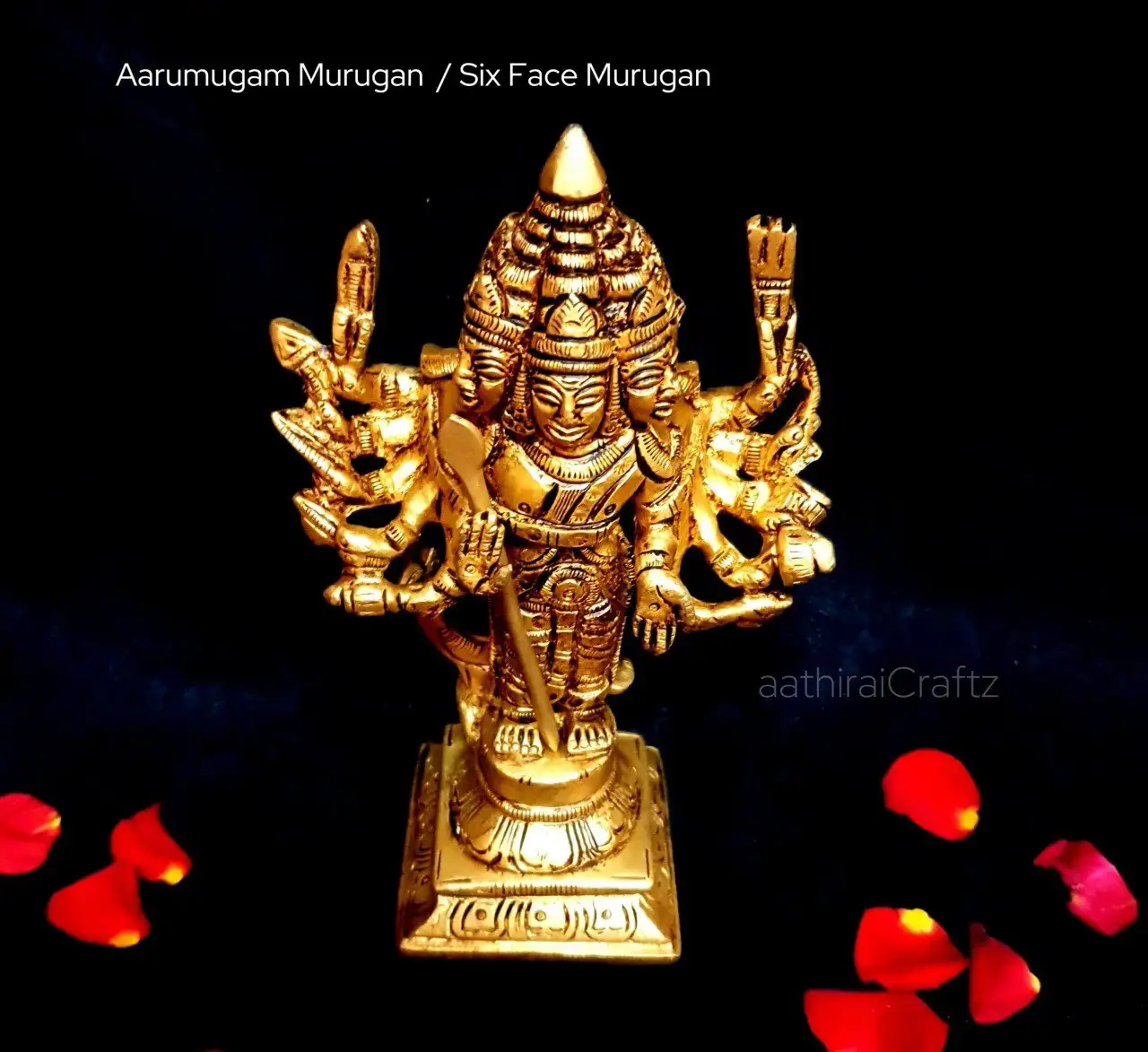Aarumugam Murugan Brass Antique Finish