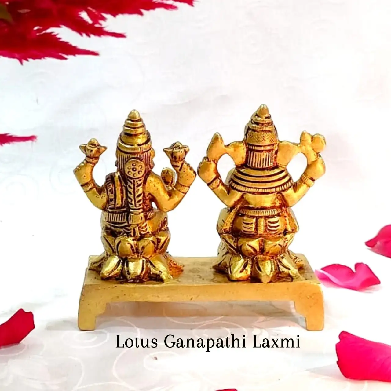 Lotus Ganapathi Laxmi  Brass Antique Finish - secondary
