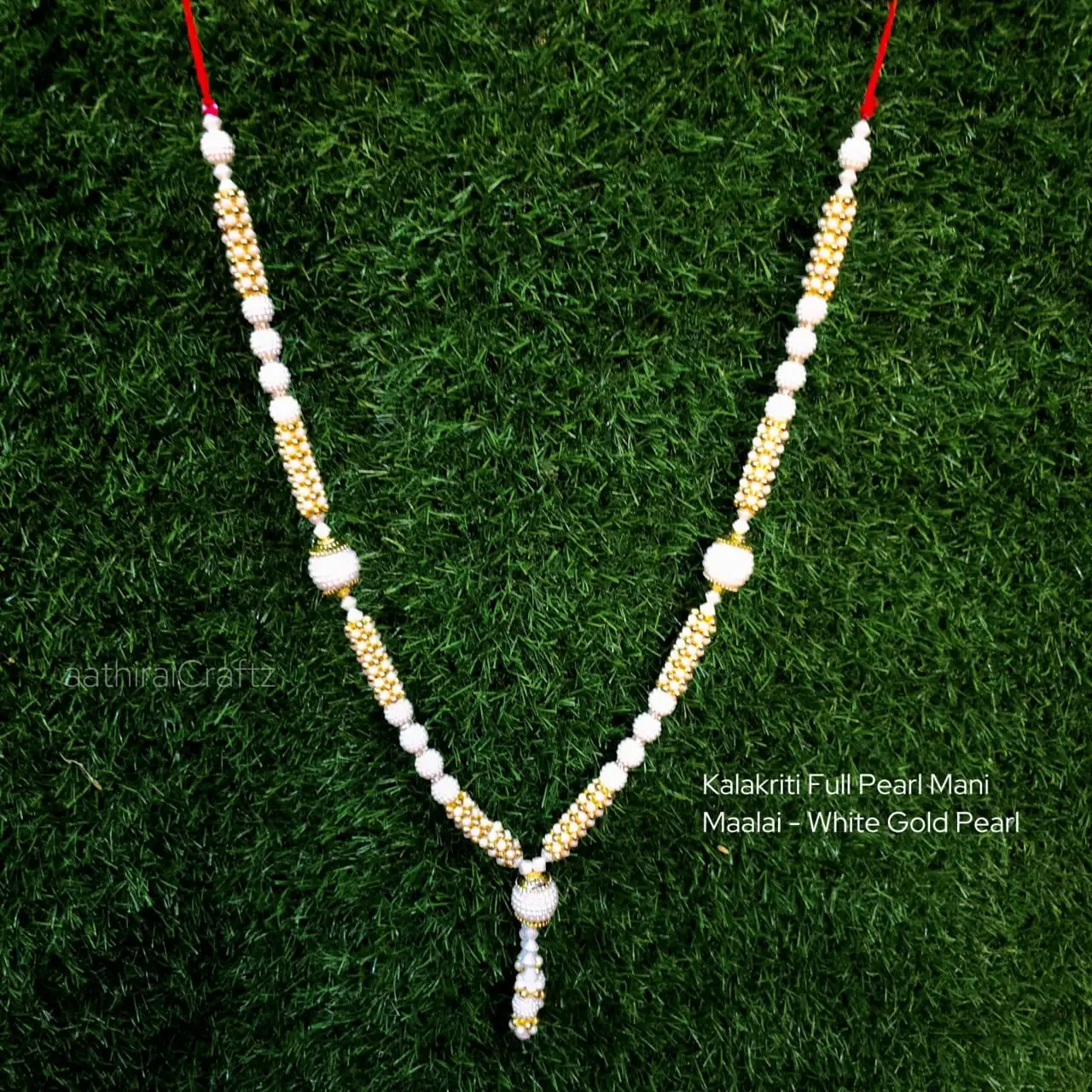 Kalakriti Full Pearl Mani Maalai -White Gold Pearl