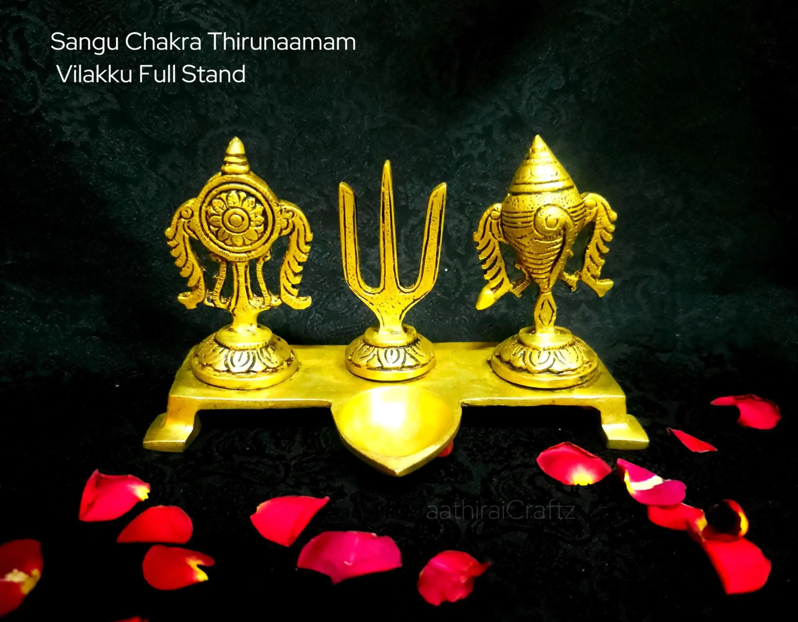 Sangu Chakra Perumal Tirunaamam Vilakku With Stand