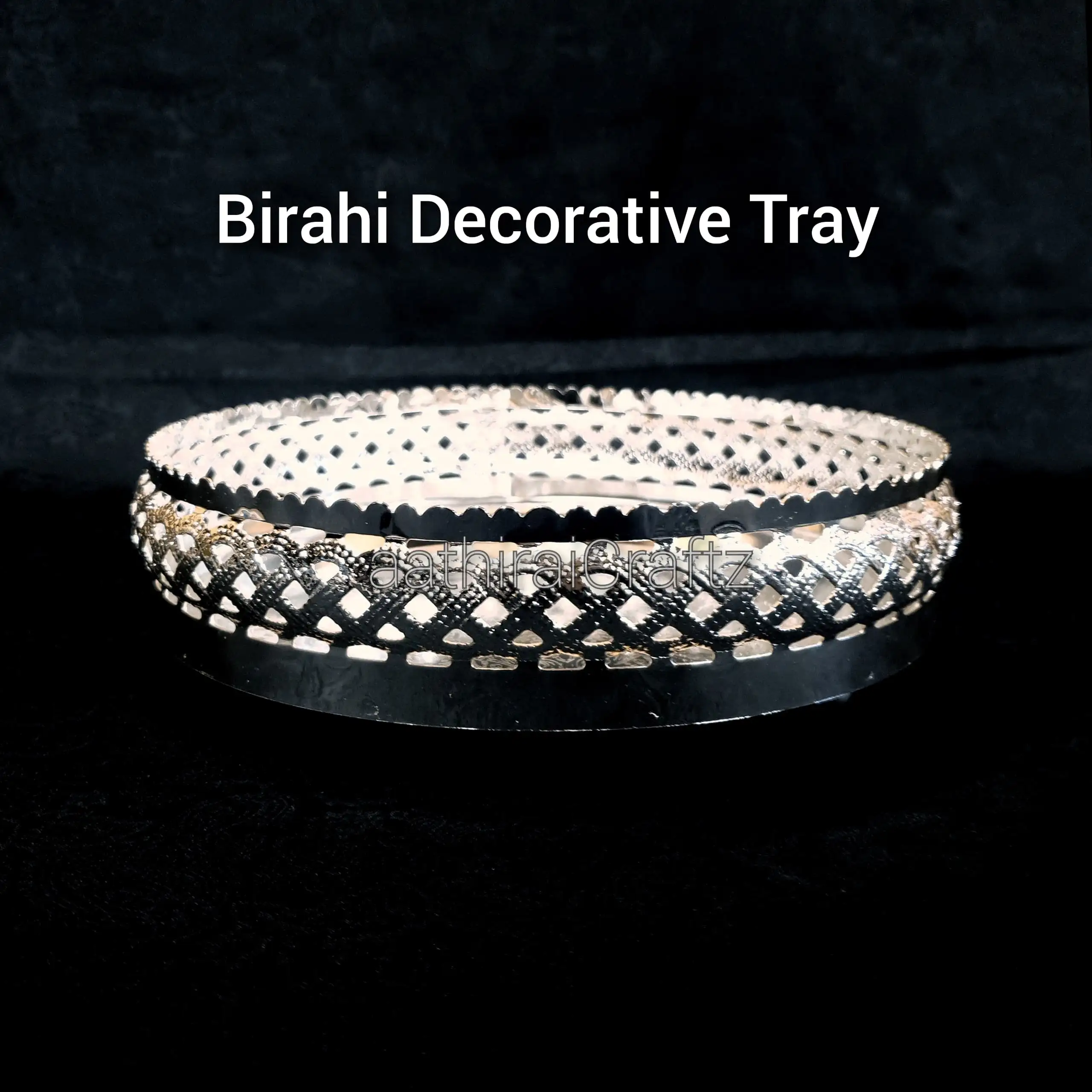 Birahi Decorative Tray / Birahi German Silver Pooja Tray - secondary