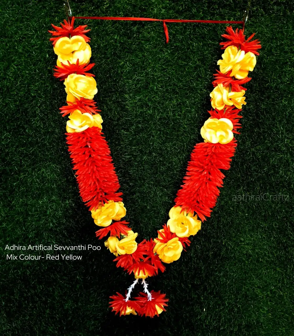 Adhira Artifical Sevvanthi Poo Mix Colour -  Red Yellow Rose