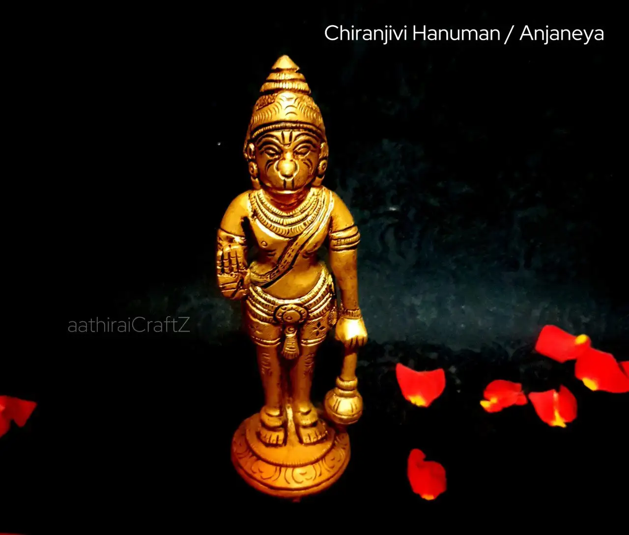 Chiranjivi Hanuman / Anjaneya Statue
Brass Antique Finish - secondary
